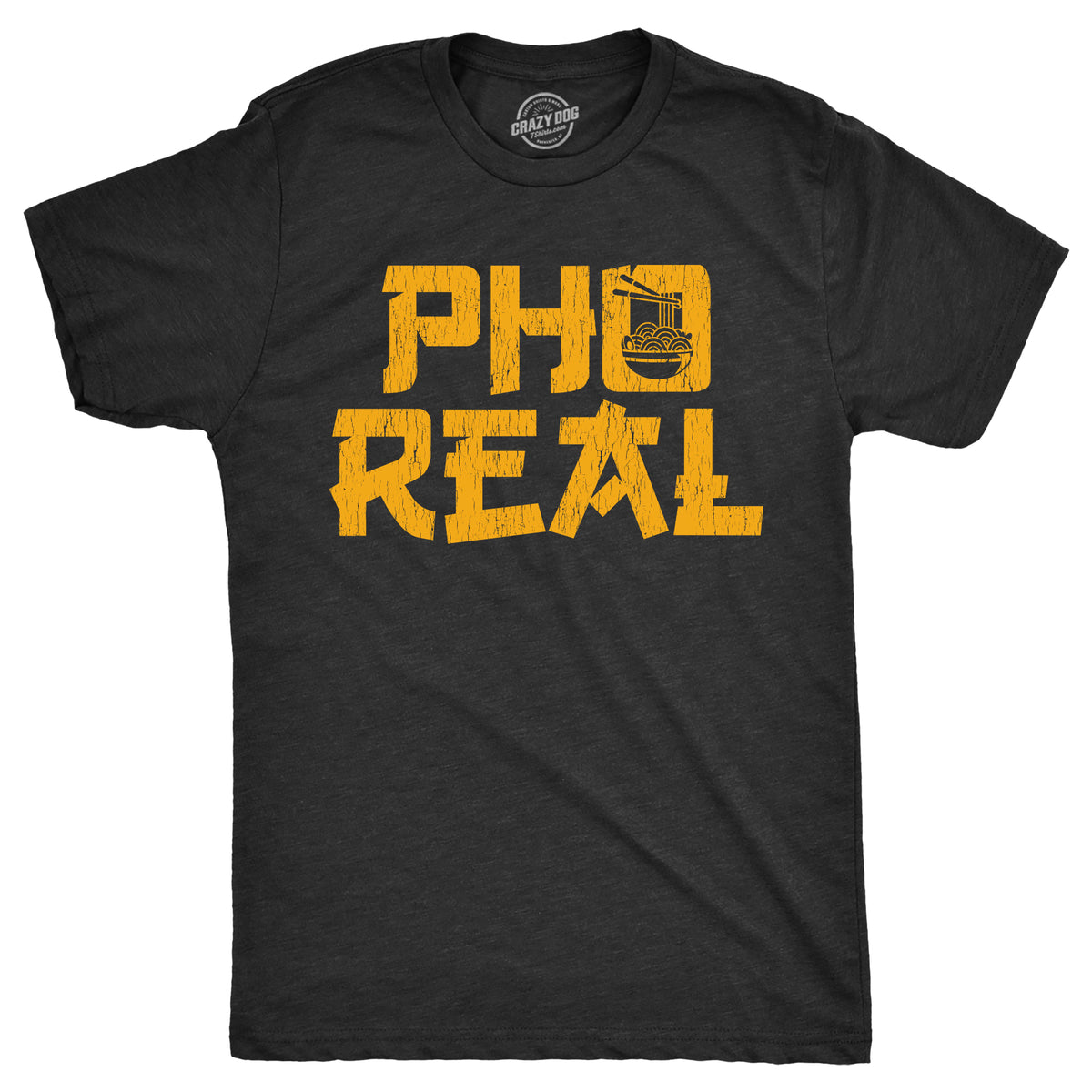 Funny Heather Black - PHOREAL Pho Real Mens T Shirt Nerdy Food sarcastic Tee