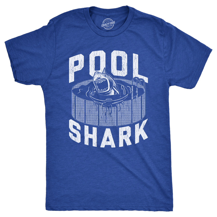 Funny Heather Royal - SHARK Pool Shark Mens T Shirt Nerdy Shark Week animal sarcastic Tee