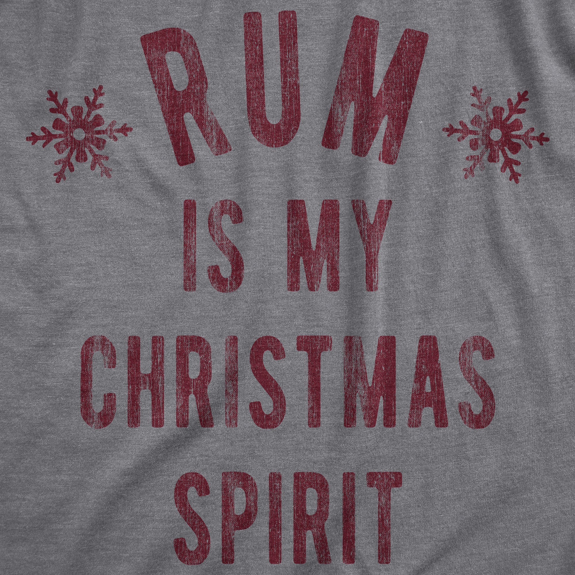 Funny Dark Heather Grey - RUM Rum Is My Christmas Spirit Womens T Shirt Nerdy Christmas Liquor Drinking Tee