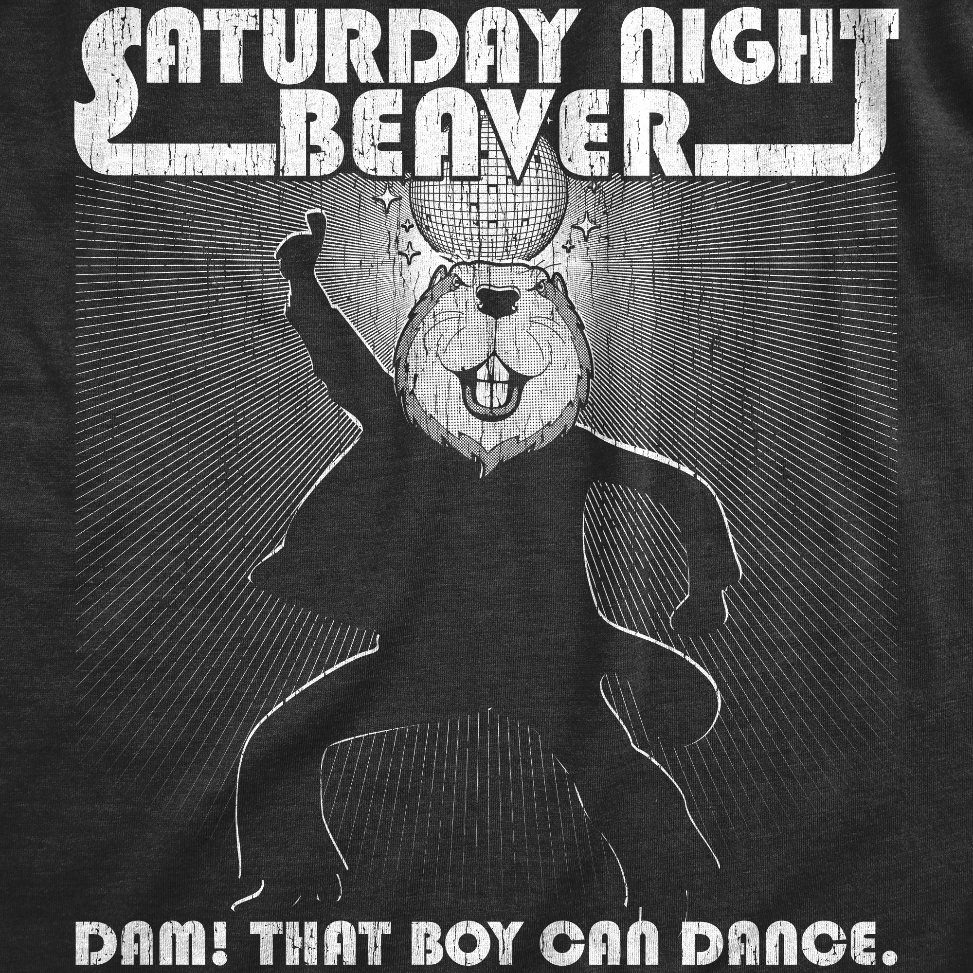 Funny Heather Black - BEAVER Saturday Night Beaver Mens T Shirt Nerdy animal sarcastic Tee