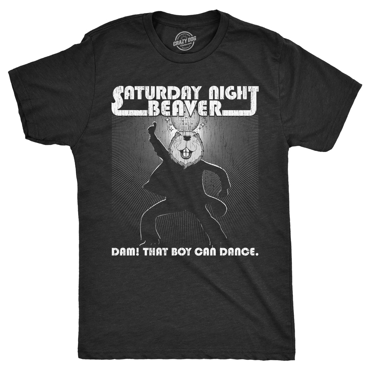 Funny Heather Black - BEAVER Saturday Night Beaver Mens T Shirt Nerdy animal sarcastic Tee