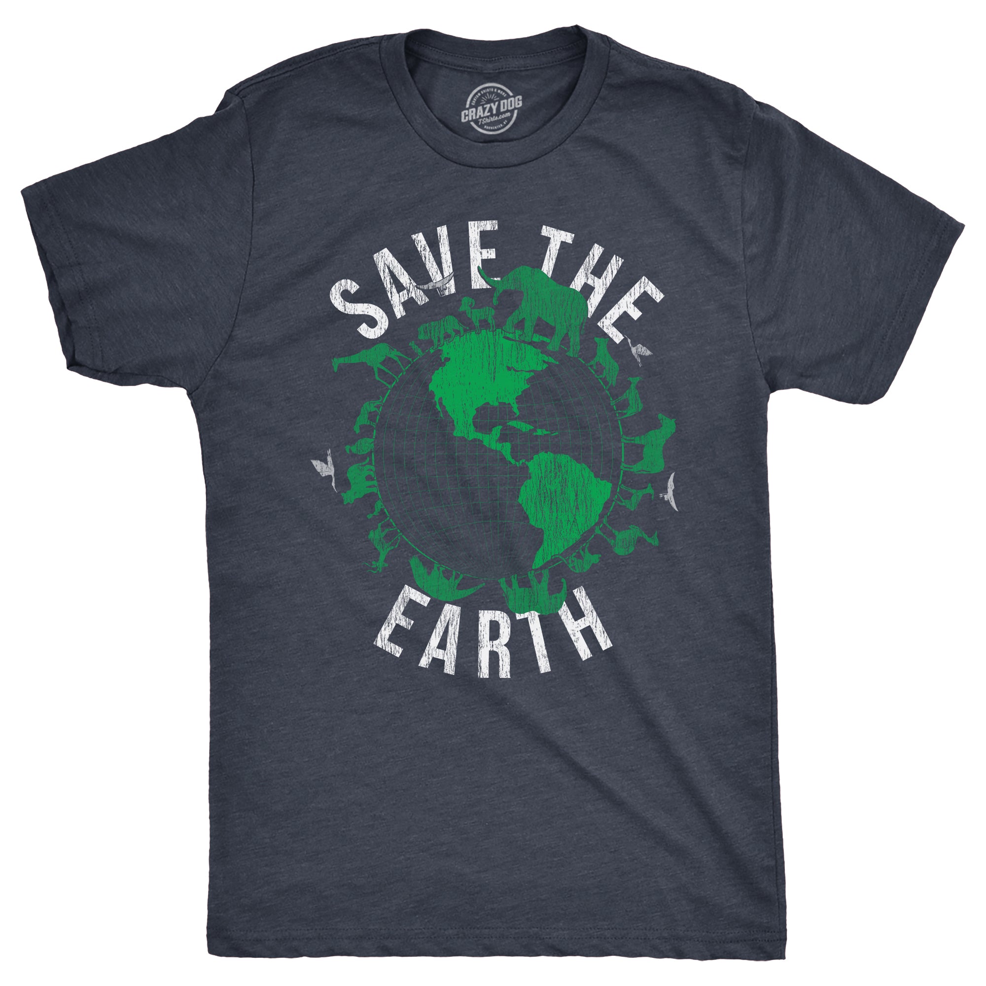 Funny Heather Navy - Save the Earth Save The Earth Mens T Shirt Nerdy Earth Tee