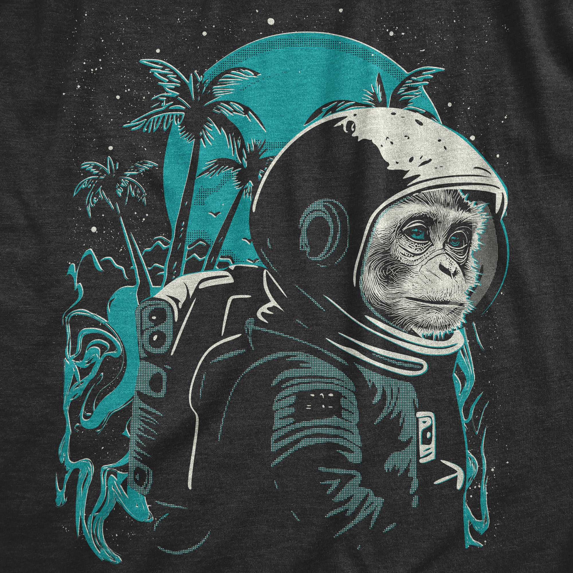 Funny Heather Black - SPACEMONKEY Space Monkey Mens T Shirt Nerdy animal space Tee
