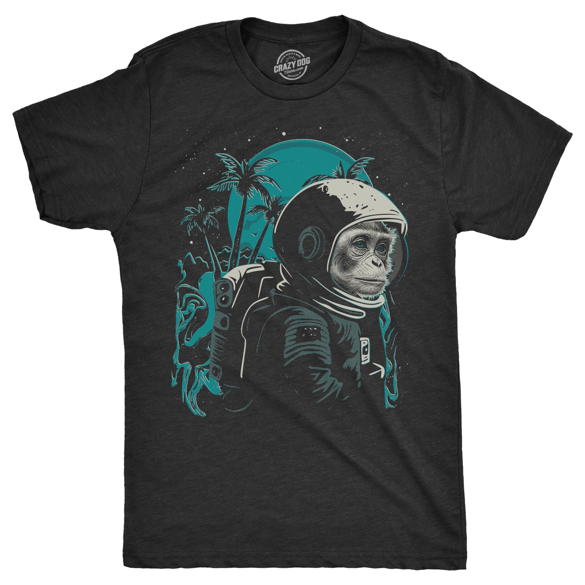 Funny Heather Black - SPACEMONKEY Space Monkey Mens T Shirt Nerdy animal space Tee