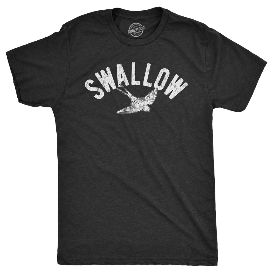 Funny Heather Black - Swallow Swallow Mens T Shirt Nerdy animal sarcastic Tee