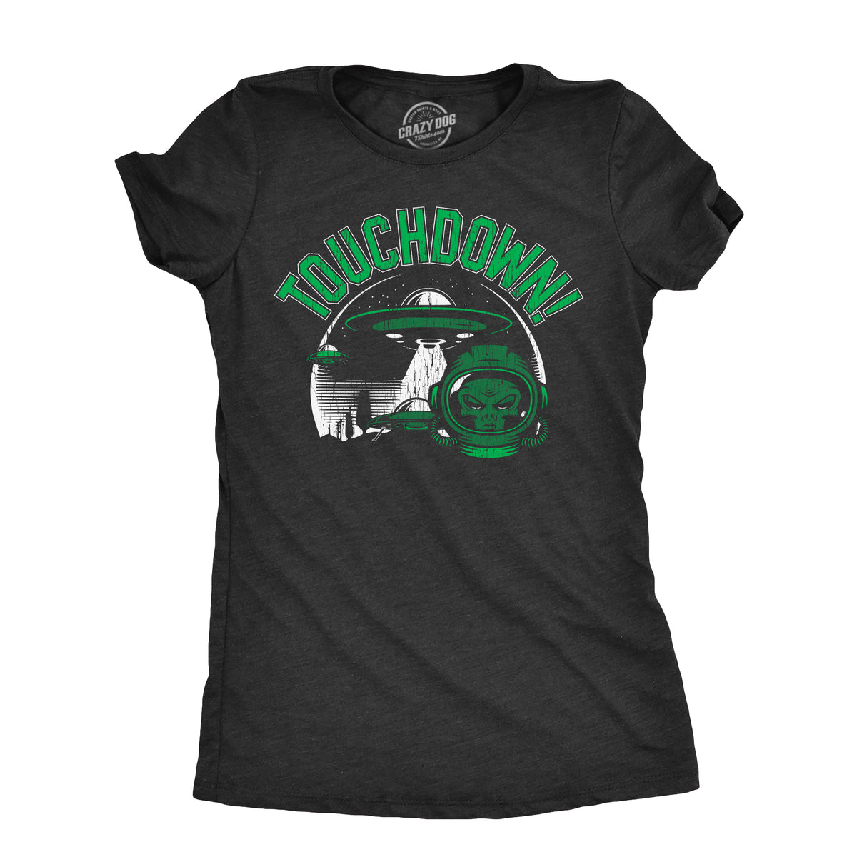 Funny Heather Black - TOUCHDOWN Touchdown Womens T Shirt Nerdy Sarcastic Tee