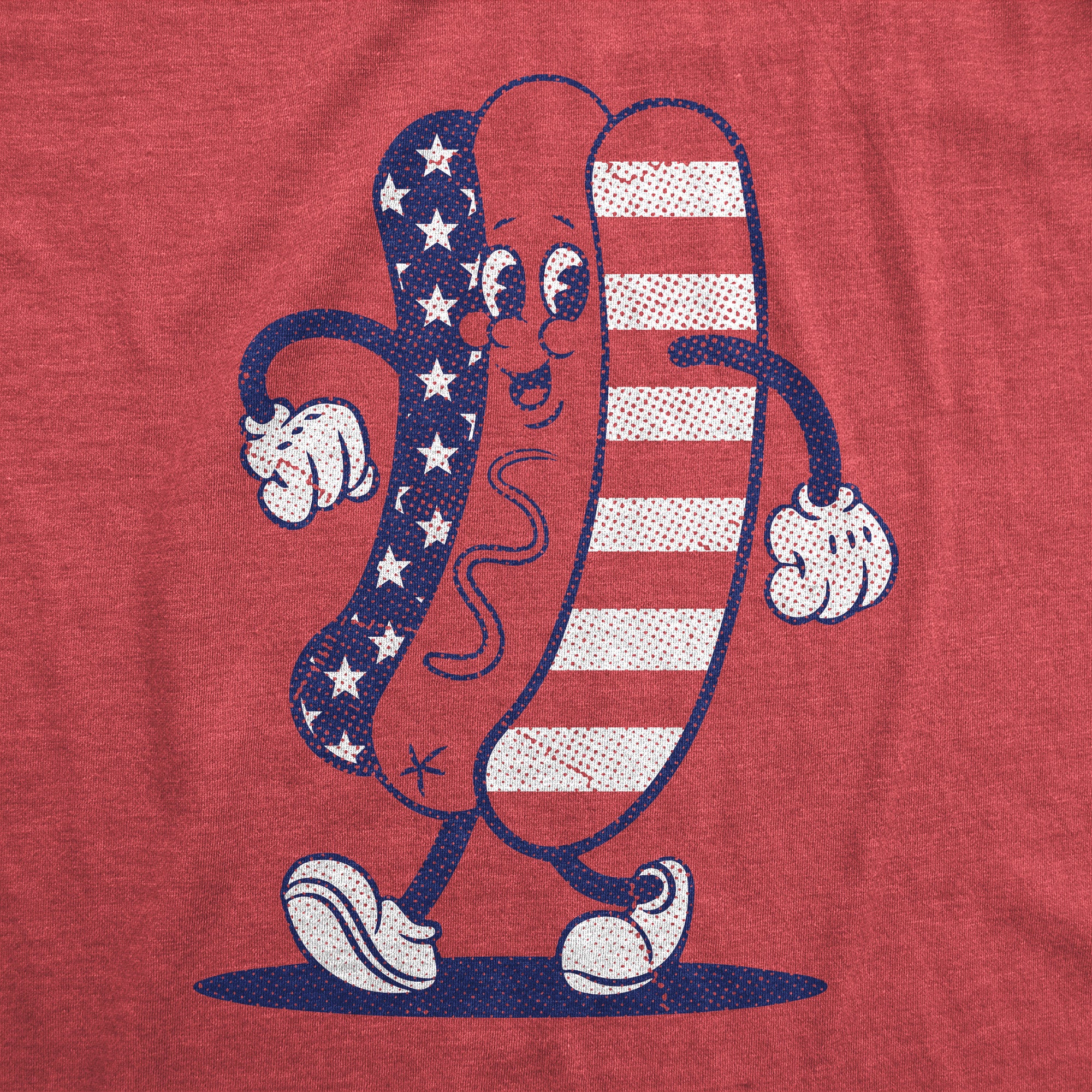 Funny Heather Red - HOTDOG Fourth Of July Hotdog Mens T Shirt Nerdy Fourth of July Food Tee