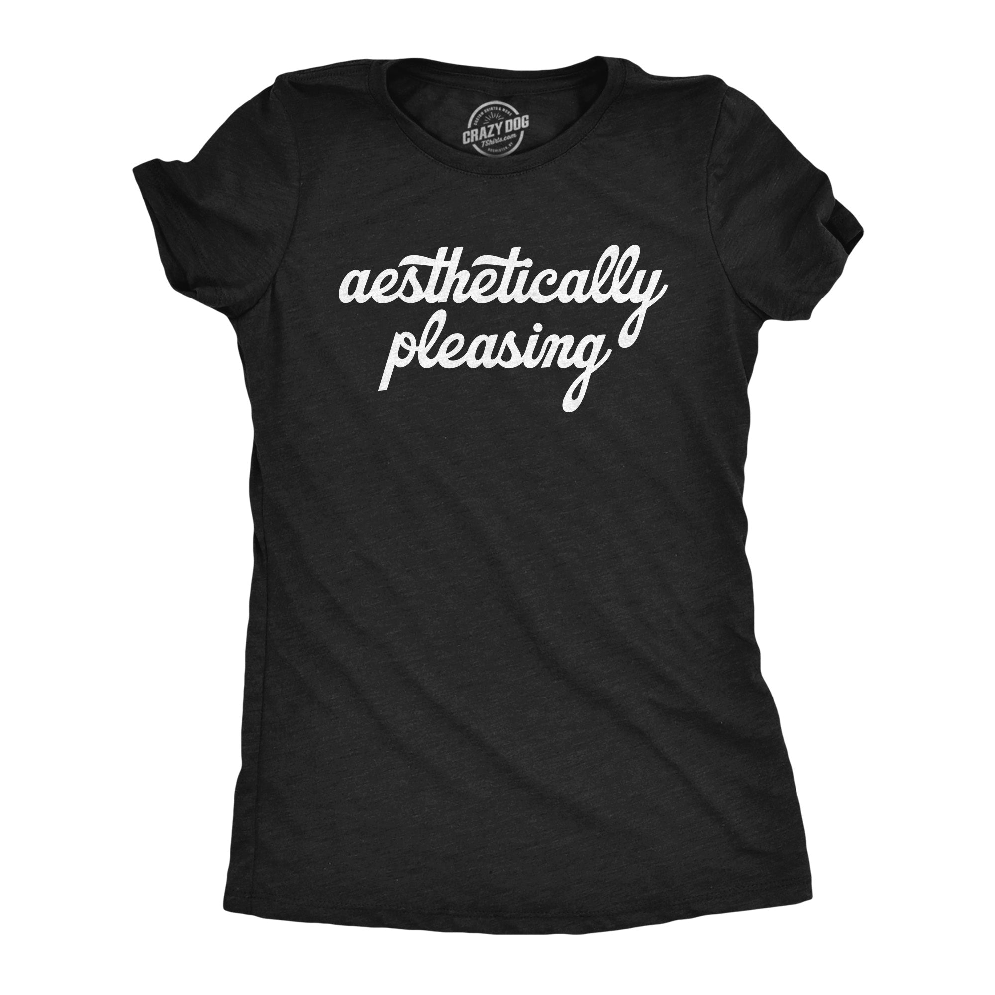 Funny Heather Black - Aesthetically Aesthetically Pleasing Womens T Shirt Nerdy sarcastic Tee