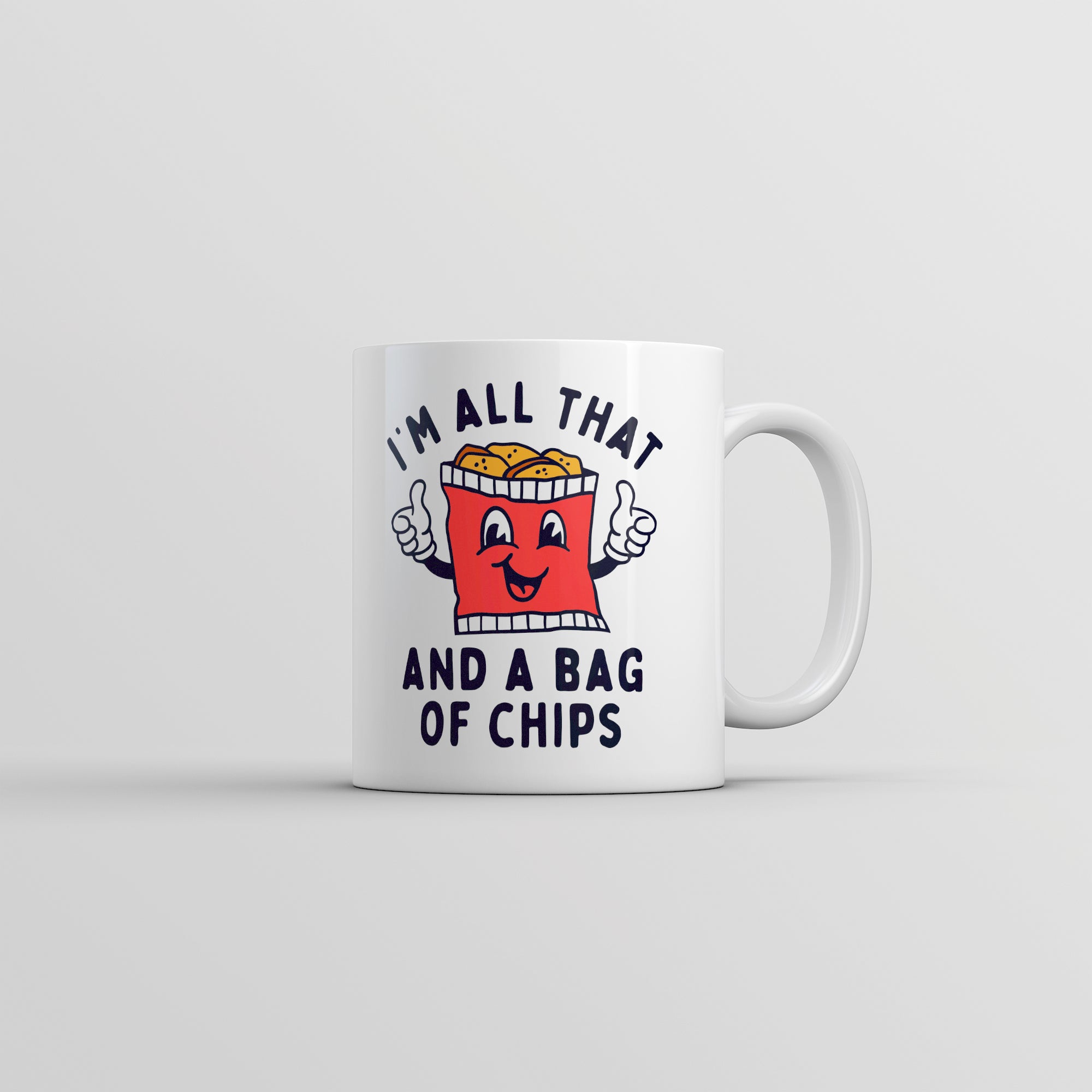 Funny White Im All That And A Bag Of Chips Coffee Mug Nerdy Food Tee