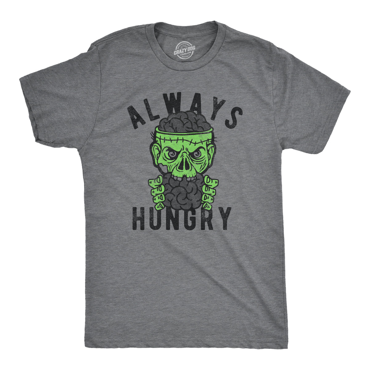 Funny Dark Heather Grey - HUNGRY Always Hungry Mens T Shirt Nerdy halloween Zombie Tee