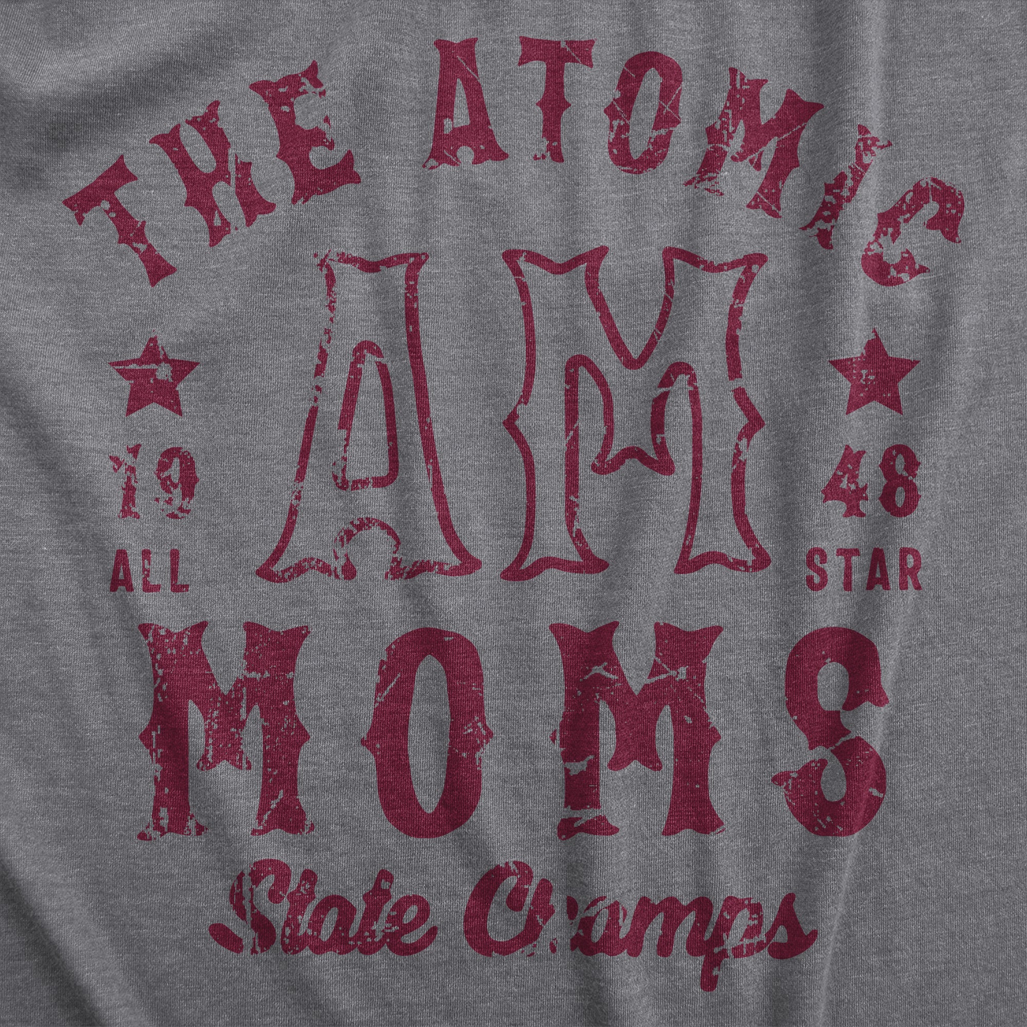 Funny Dark Heather Grey - Atomic Moms The Atomic Moms State Champs Womens T Shirt Nerdy Mother's Day Sarcastic Tee