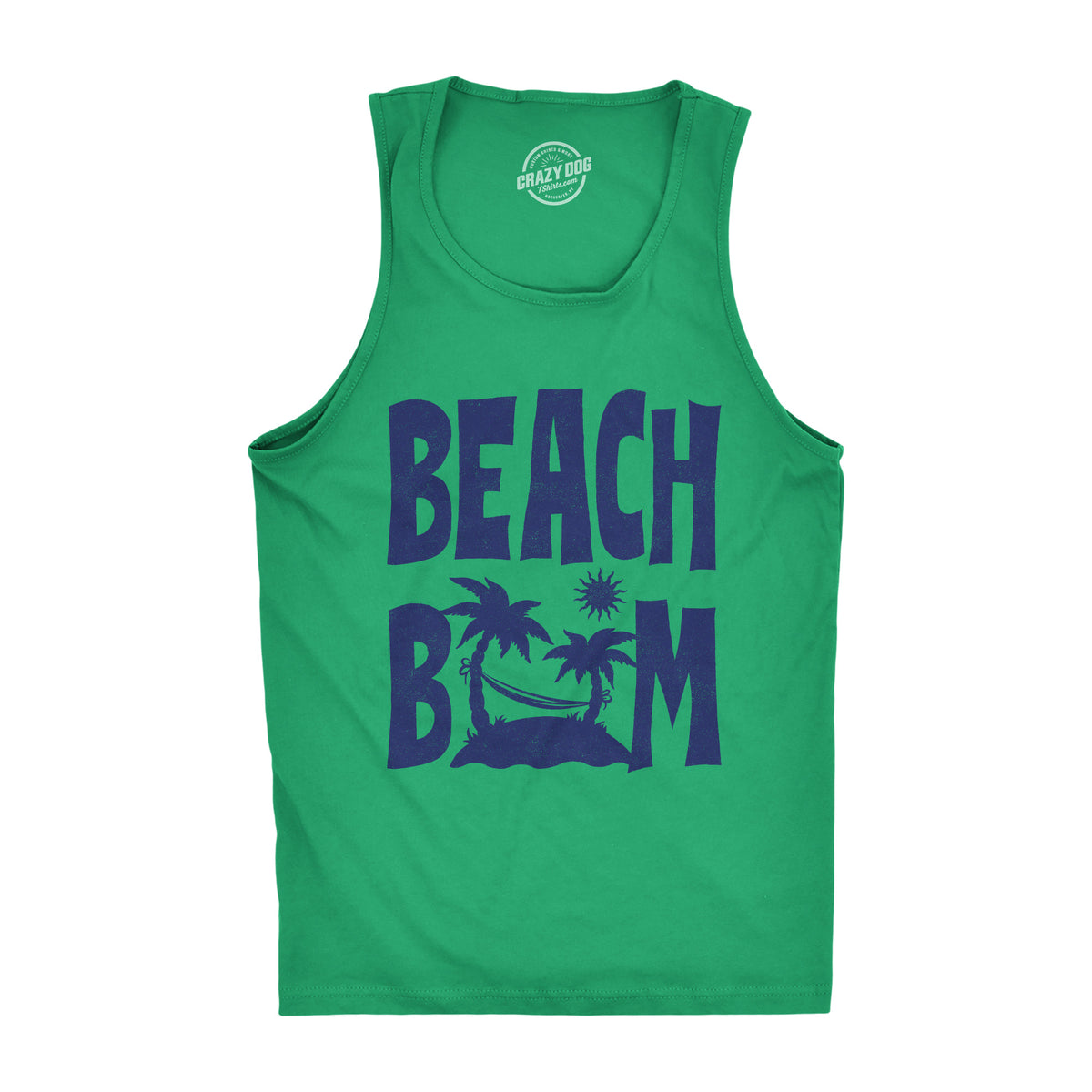Funny Green - BEACHBUM Beach Bum Mens Tank Top Nerdy Vacation sarcastic Tee