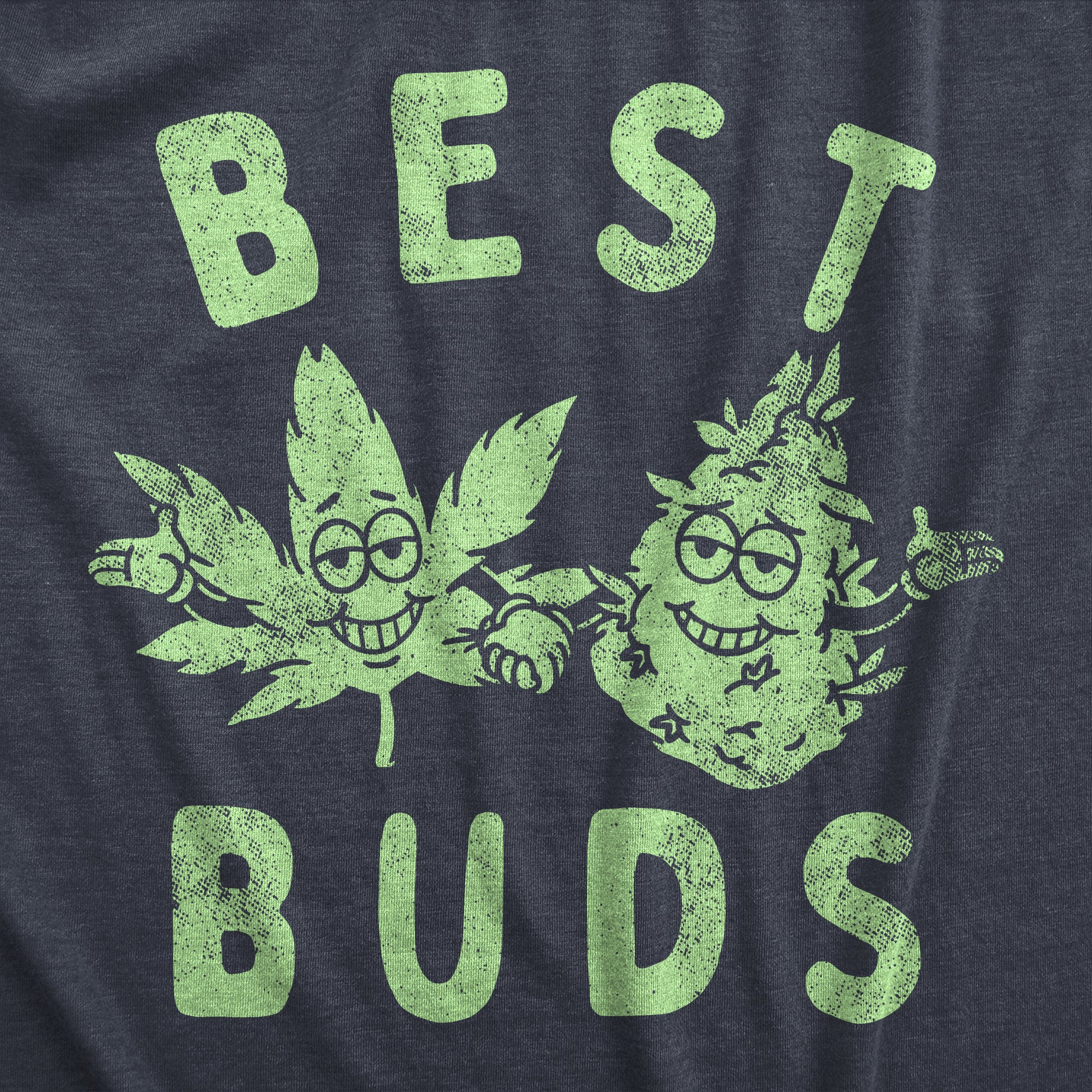 Funny Heather Navy - BUDS Best Buds Womens T Shirt Nerdy 420 Sarcastic Tee