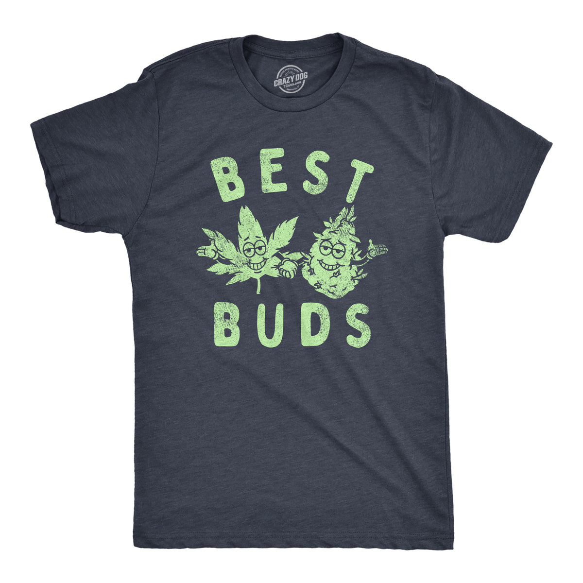 Funny Heather Navy - BUDS Best Buds Mens T Shirt Nerdy 420 sarcastic Tee