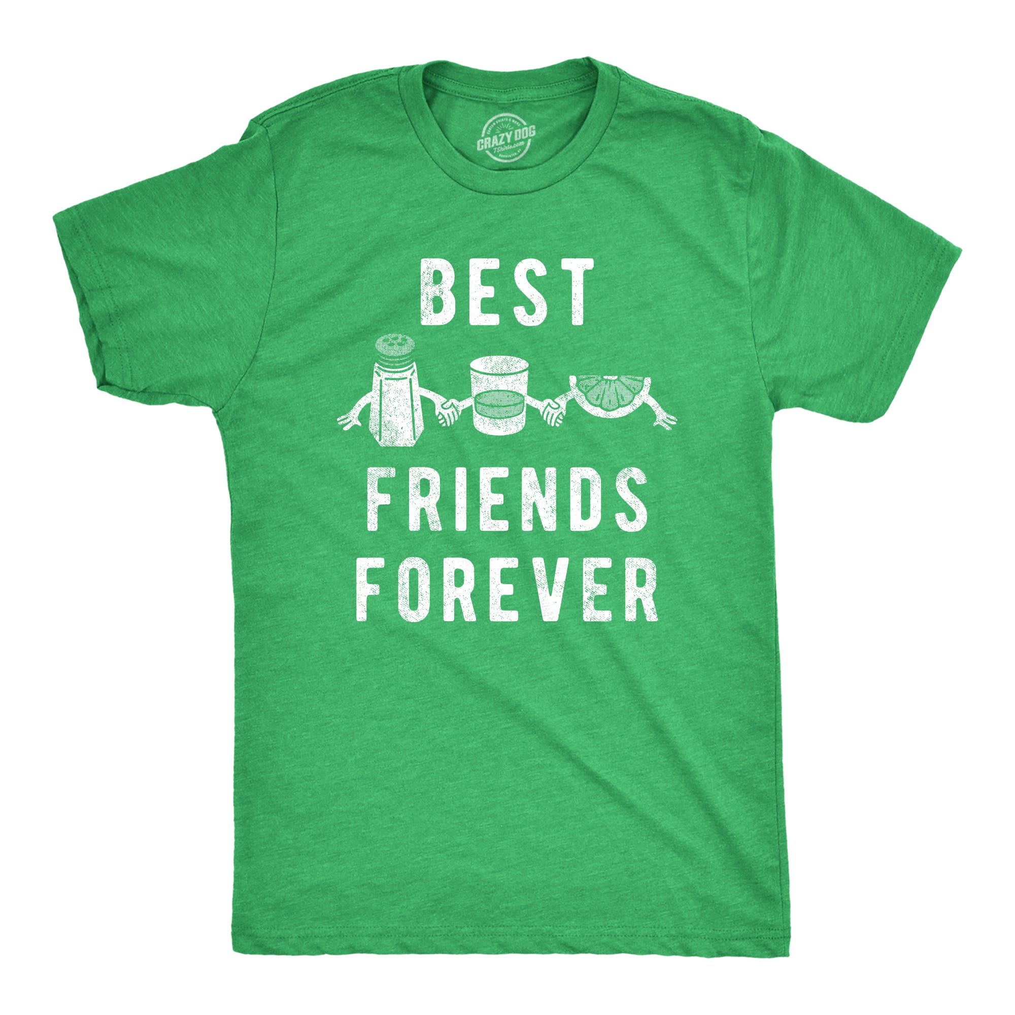 Funny Heather Green - FRIENDS Best Friends Forever Tequila Lime Salt Mens T Shirt Nerdy Drinking Liquor Tee