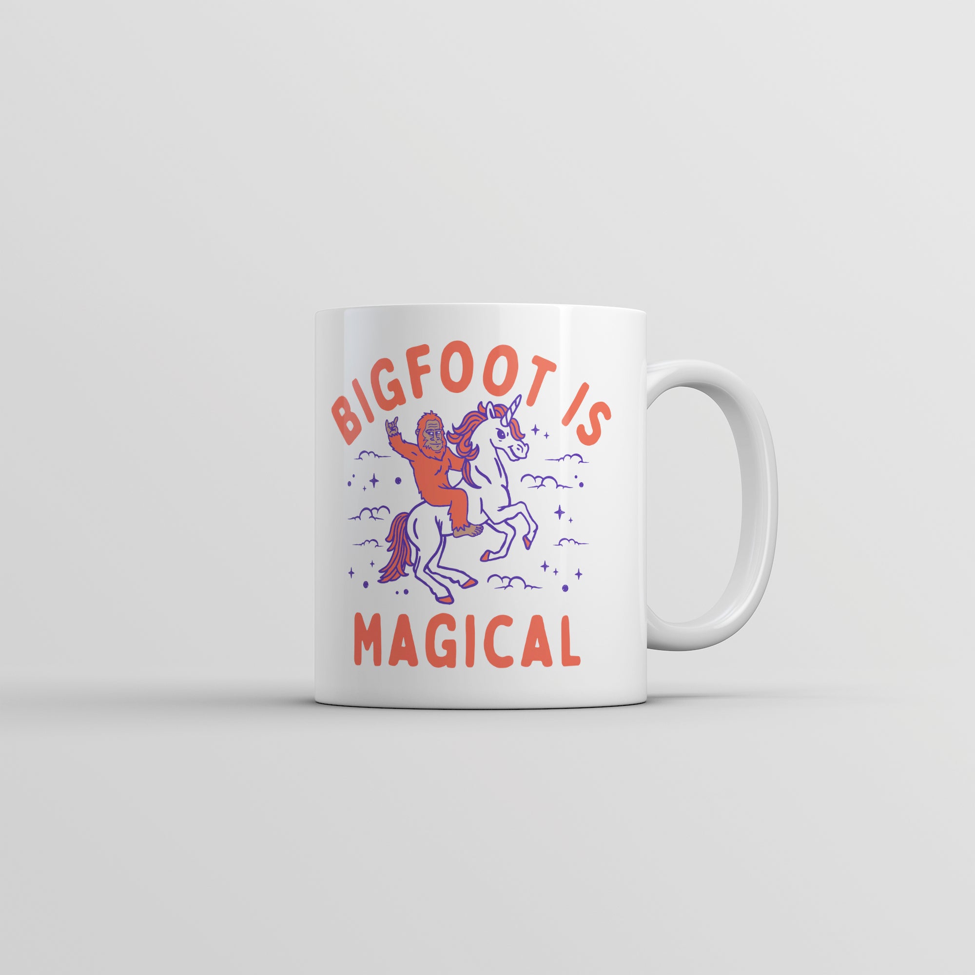 Funny White Bigfoot Is Magical Coffee Mug Nerdy Unicorn sarcastic Tee
