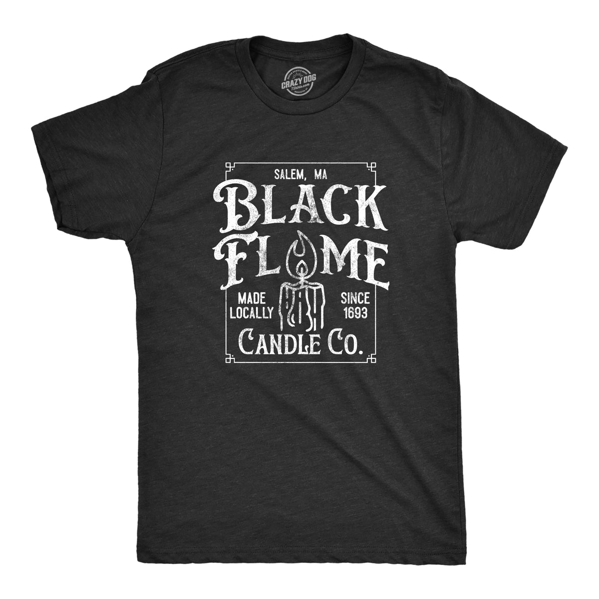 Funny Heather Black - BLACKFLAME Black Flame Candle Co Mens T Shirt Nerdy Halloween Tee