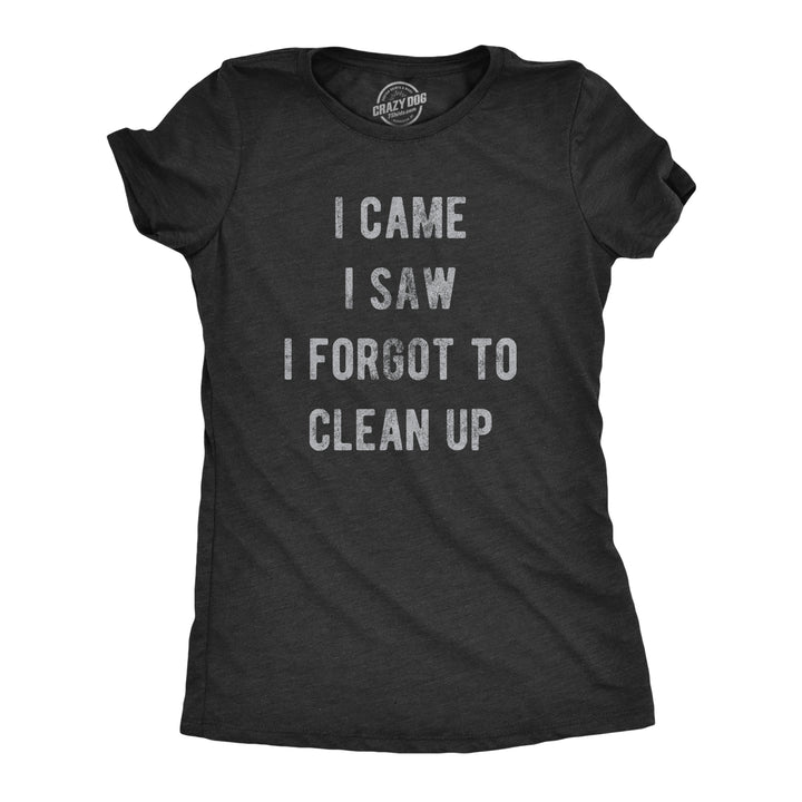 Funny Heather Black - CLEAN I Came I Saw I Forgot To Clean Up Womens T Shirt Nerdy Sarcastic Tee