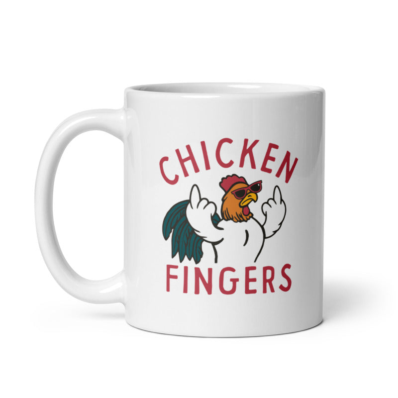 Funny White Chicken Fingers Coffee Mug Nerdy Animal Sarcastic Tee