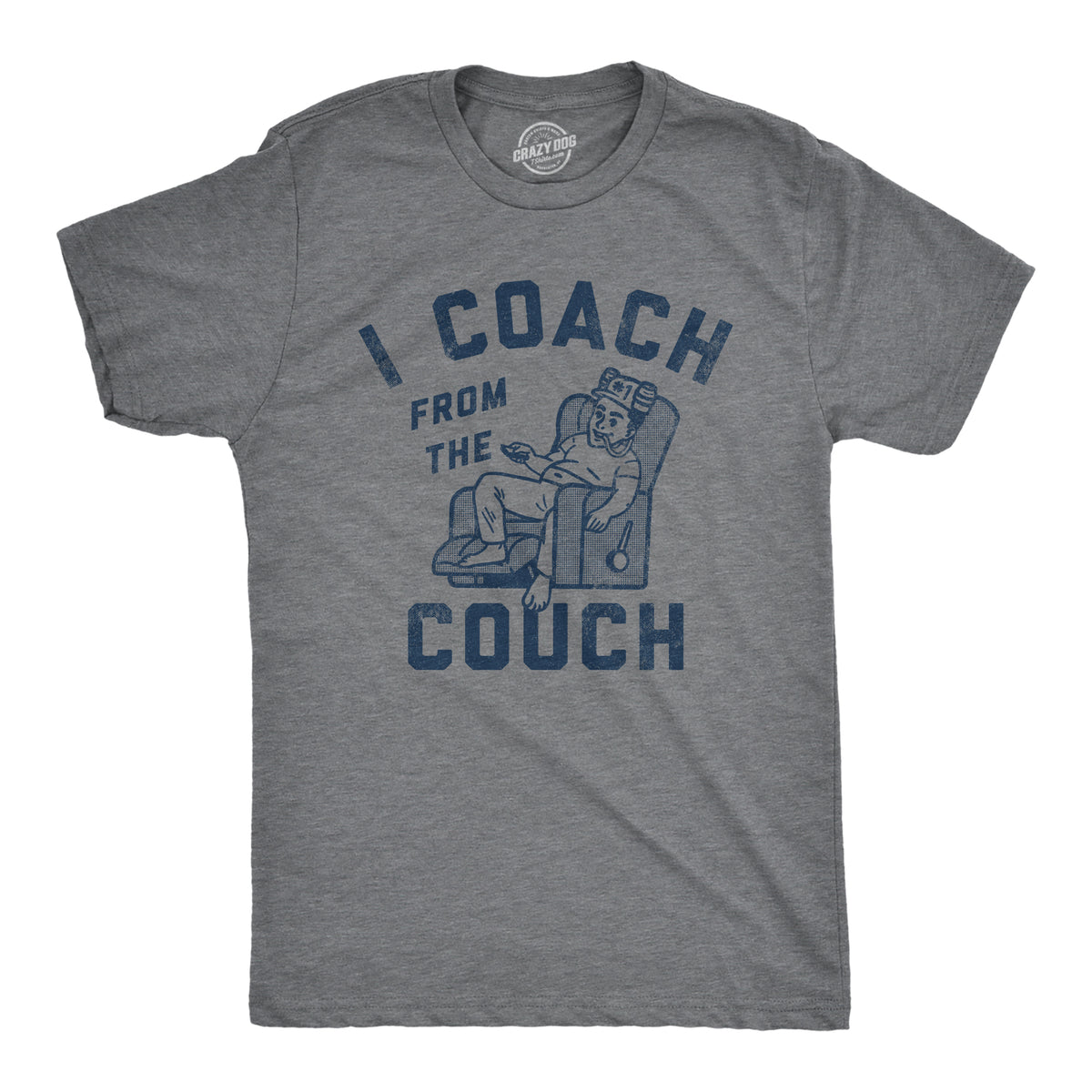 Funny Dark Heather Grey - COUCH I Coach From The Couch Mens T Shirt Nerdy sarcastic Tee
