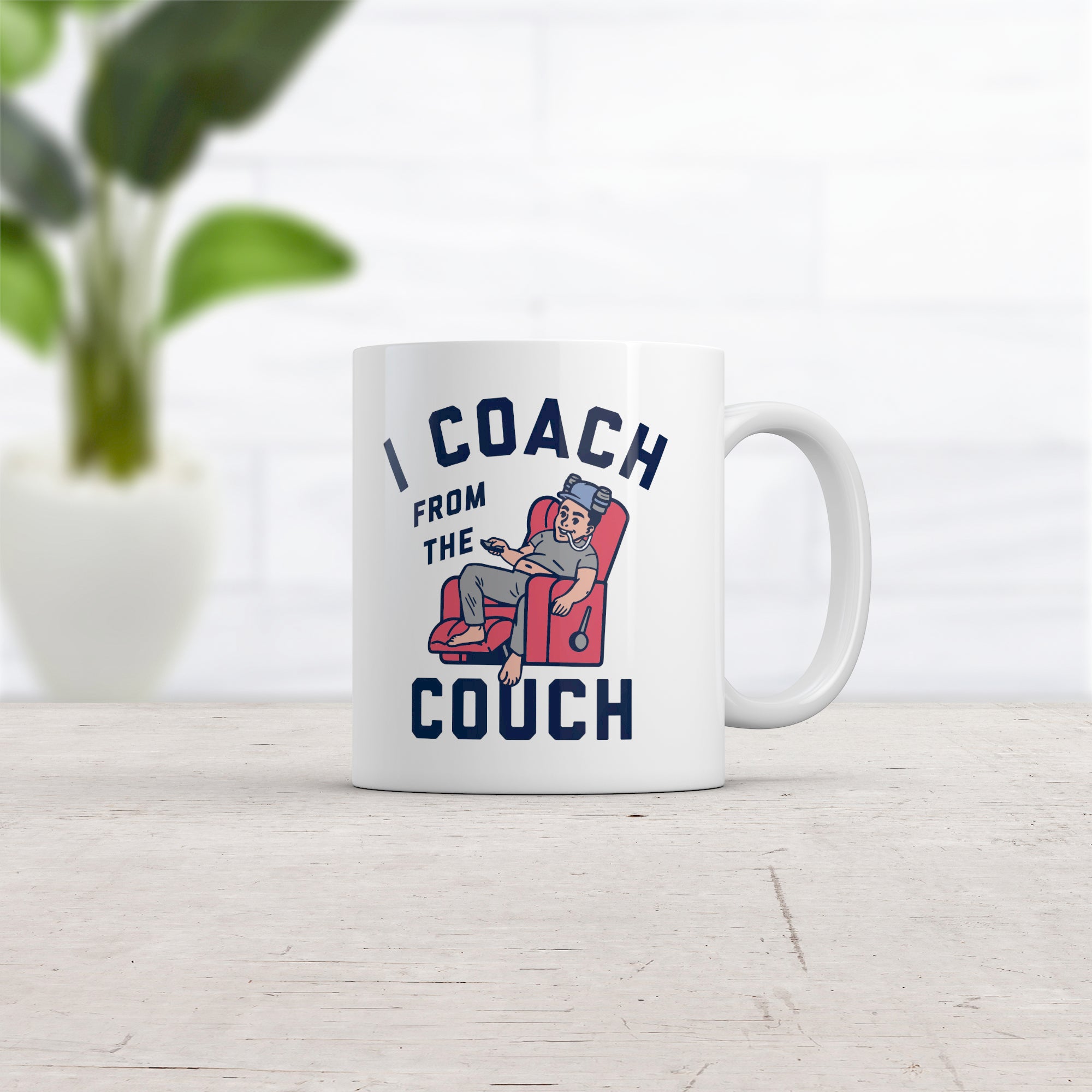 Funny White I Coach From The Couch Coffee Mug Nerdy Sarcastic Tee