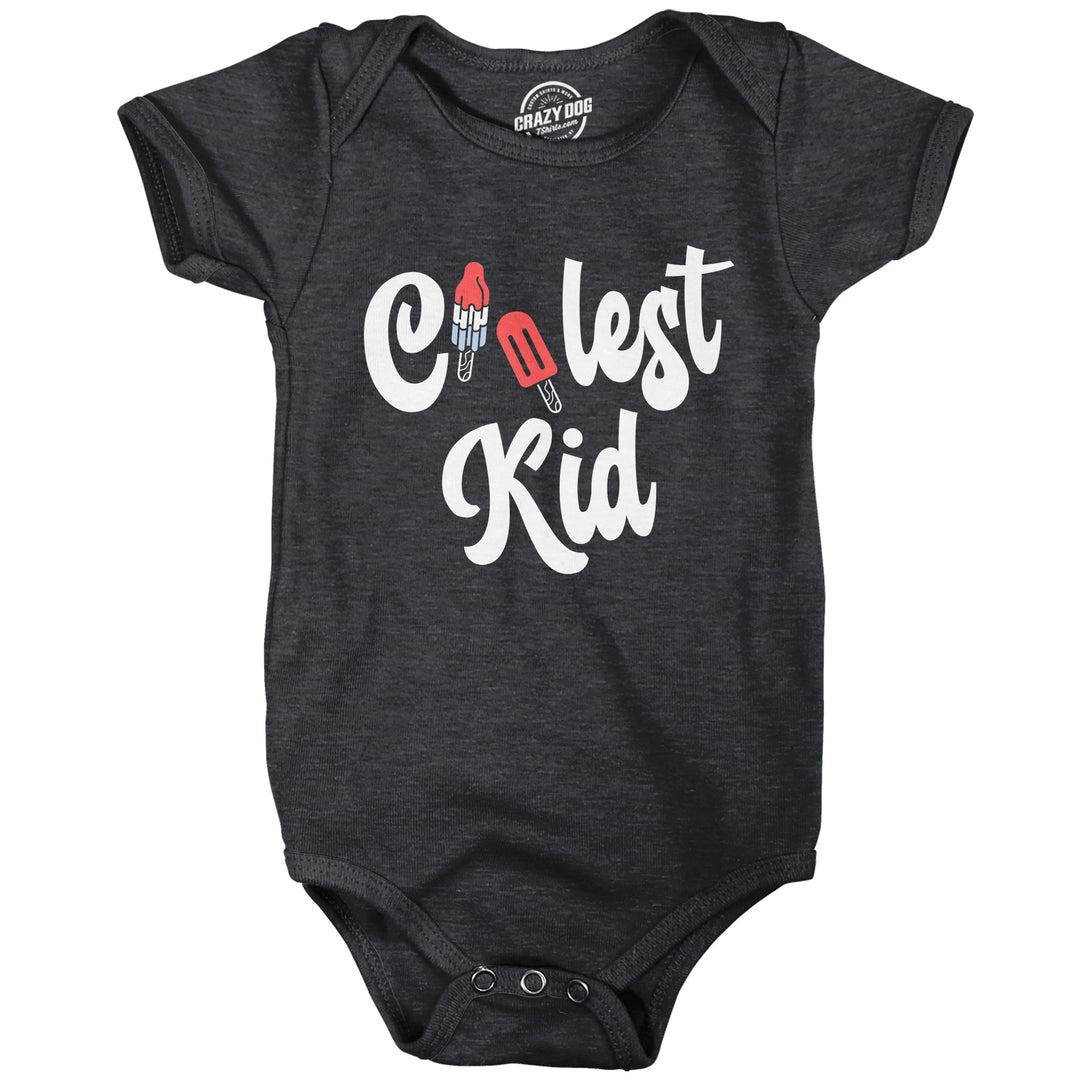 Funny Heather Black - COOLEST Coolest Kid Onesie Nerdy Sarcastic Tee