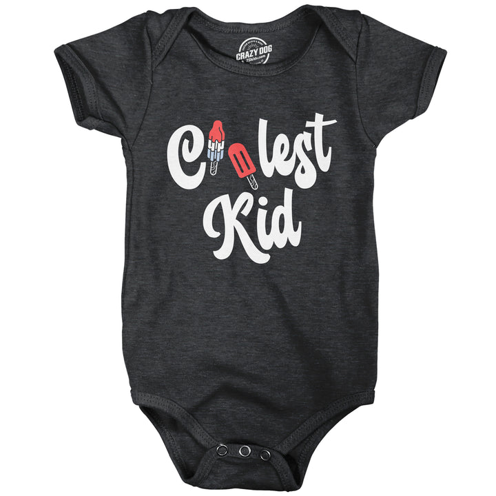 Funny Heather Black - COOLEST Coolest Kid Onesie Nerdy Sarcastic Tee