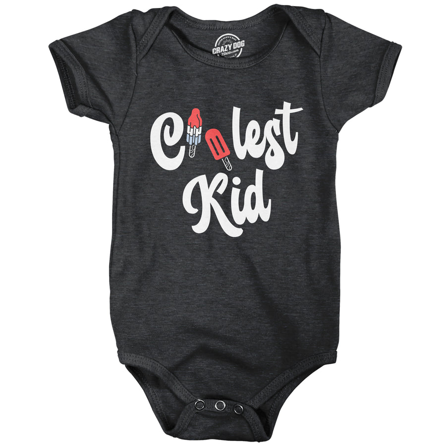 Funny Heather Black - COOLEST Coolest Kid Onesie Nerdy Sarcastic Tee