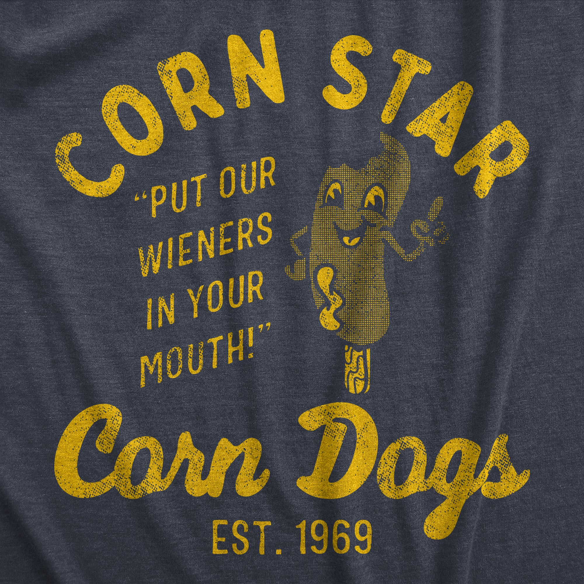 Funny Heather Navy - CORNSTAR Corn Star Corn Dogs Mens T Shirt Nerdy Sarcastic Food Tee