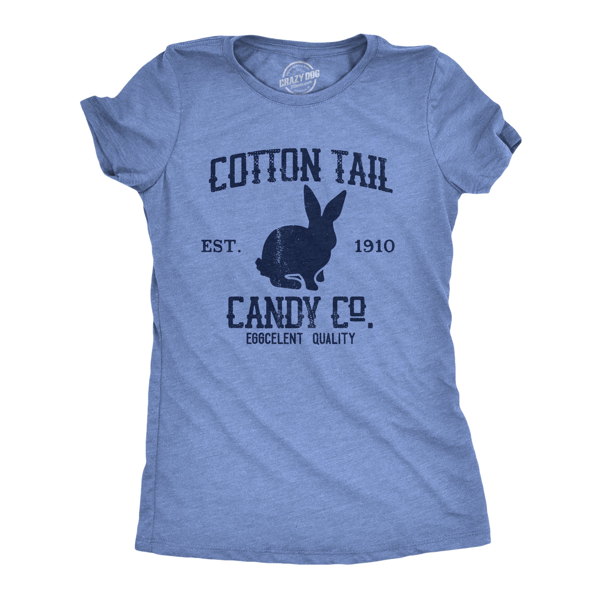 Funny Light Heather Blue - Cottontail Candy Cotton Tail Candy Co Womens T Shirt Nerdy Easter Food Tee