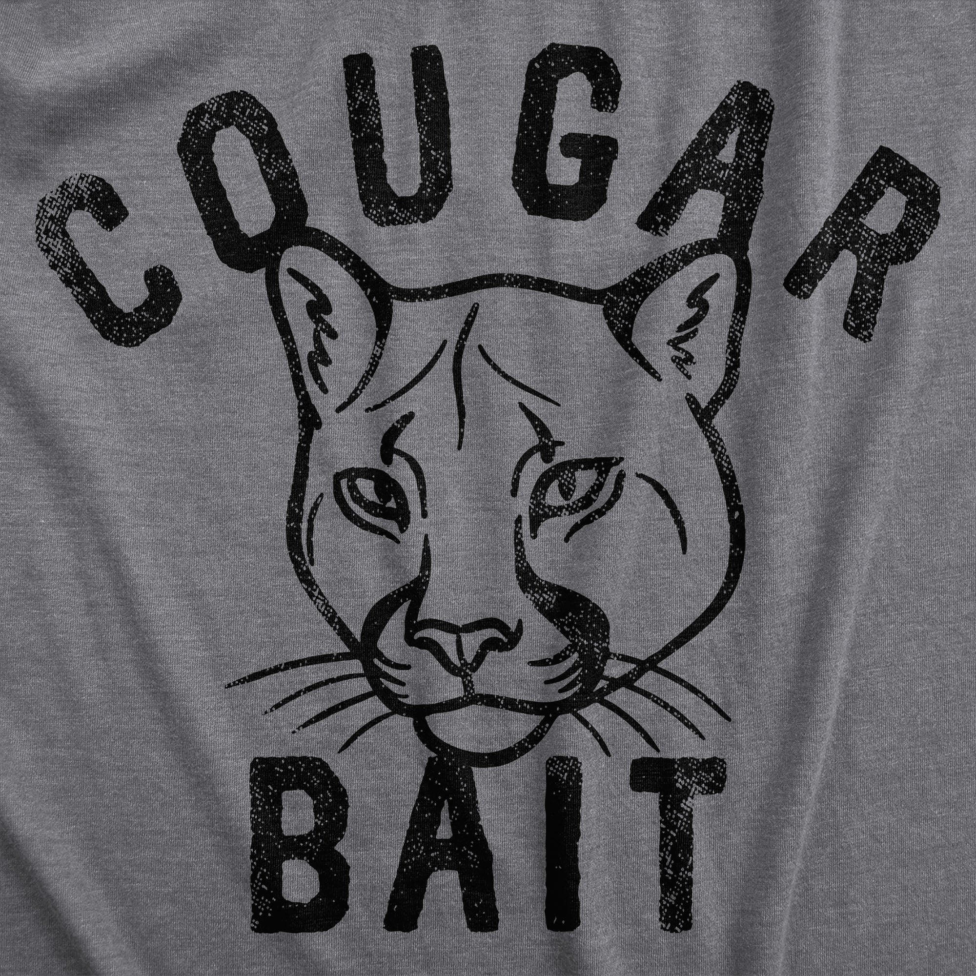 Funny Dark Heather Grey - COUGAR Cougar Bait Mens T Shirt Nerdy Sarcastic animal Tee