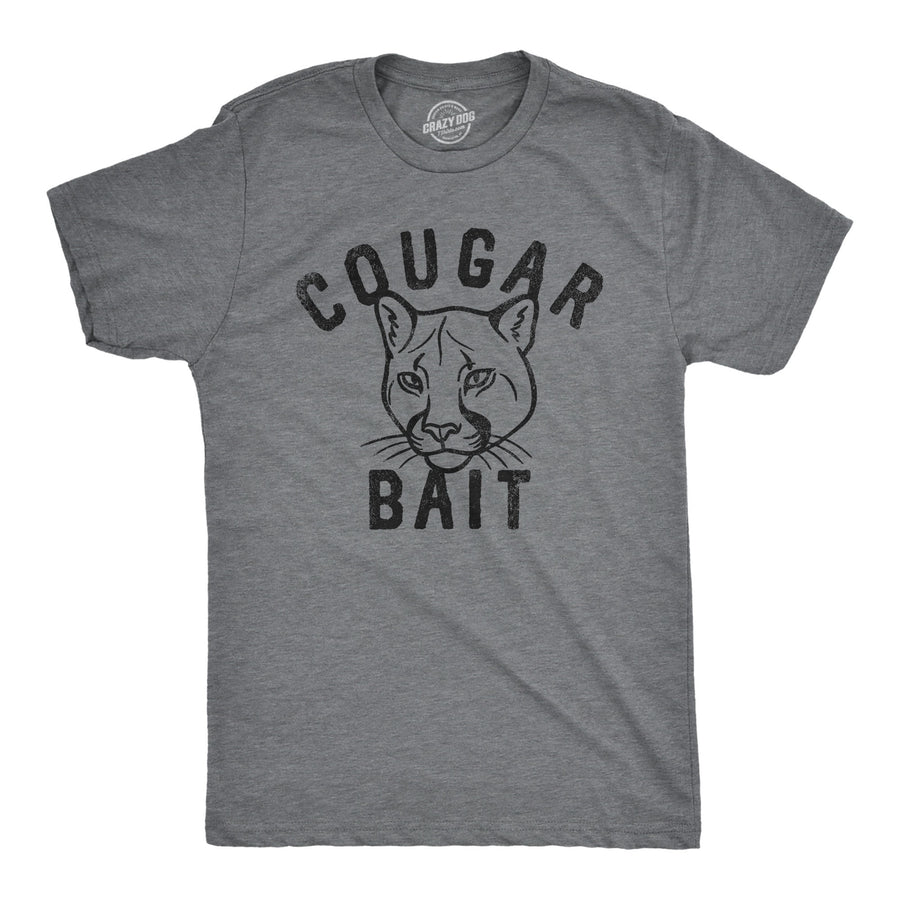 Funny Dark Heather Grey - COUGAR Cougar Bait Mens T Shirt Nerdy Sarcastic animal Tee