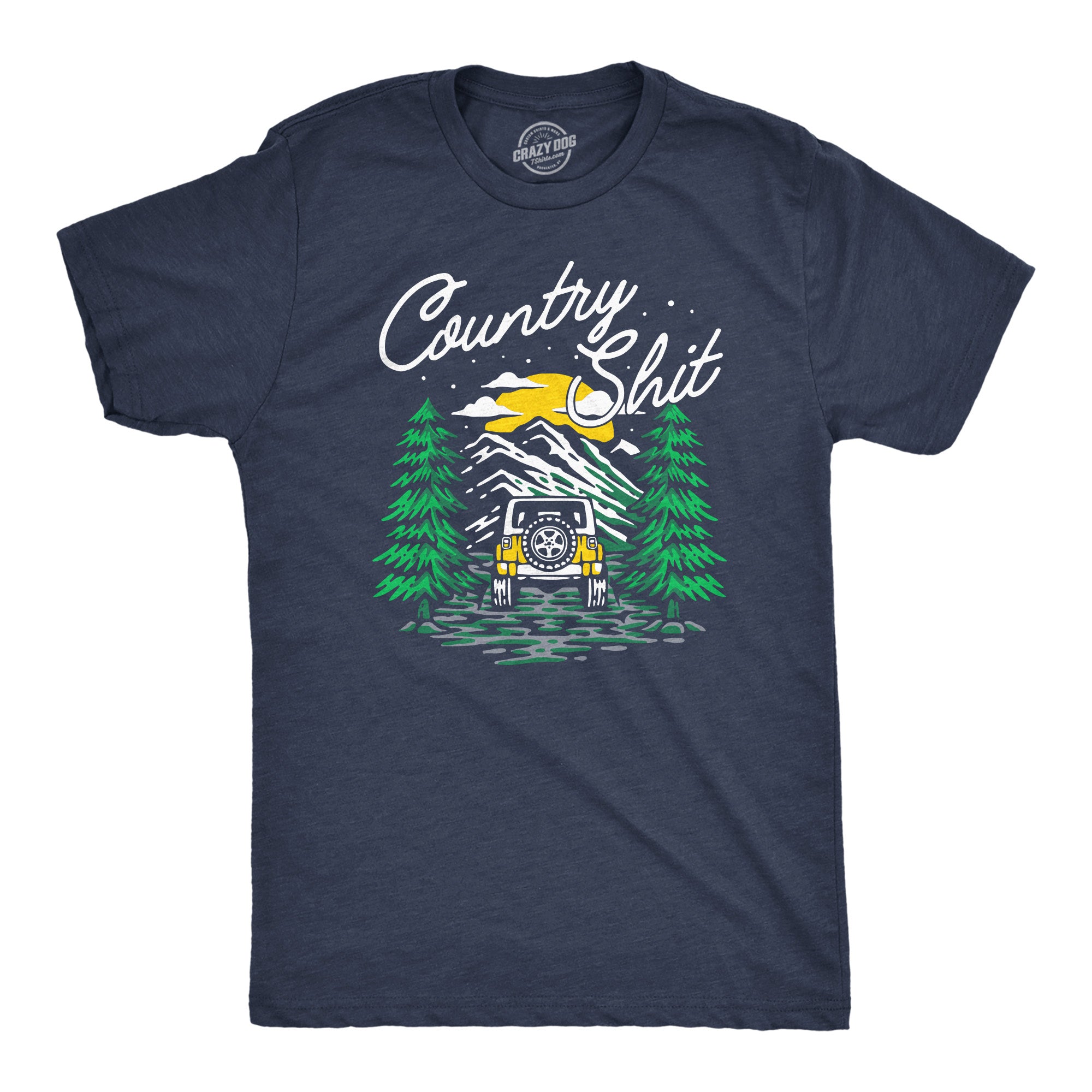 Funny Heather Navy - COUNTRY Country Shit Mens T Shirt Nerdy camping Tee