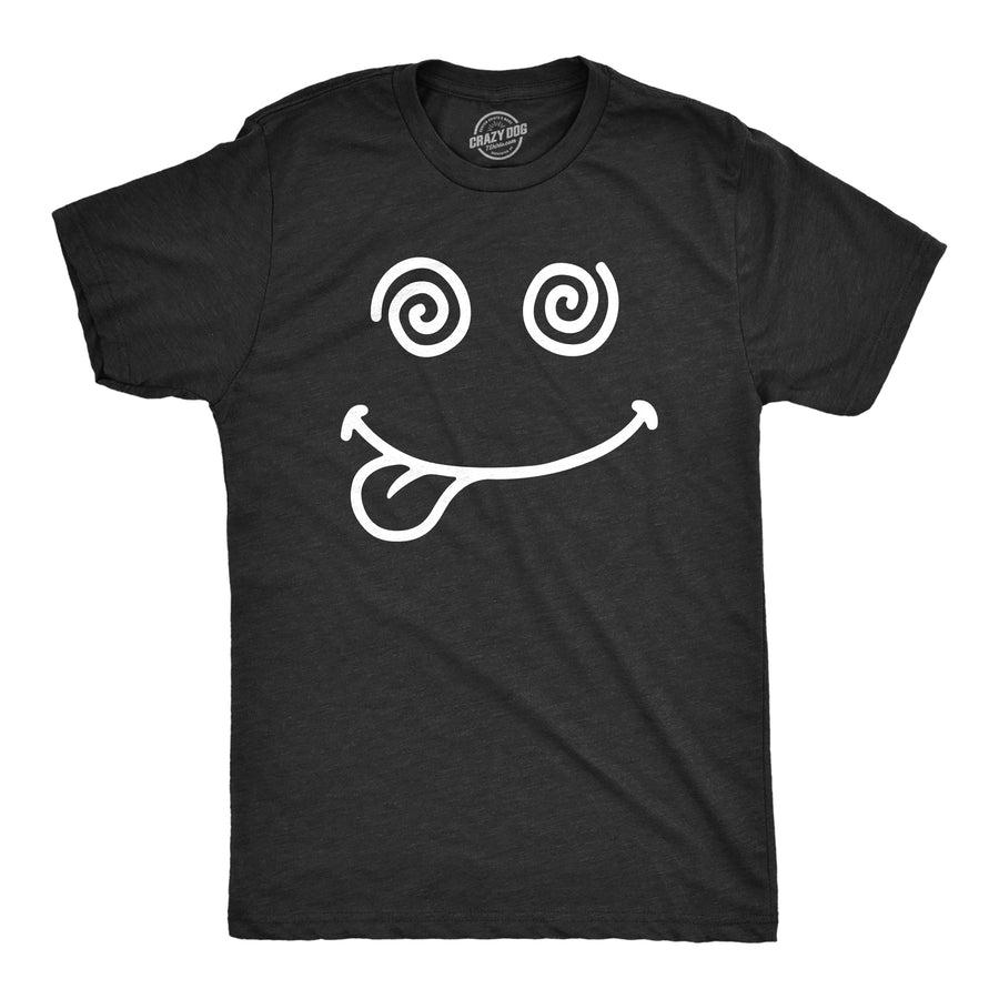 Funny Heather Black - CRAZY Crazy Smile Mens T Shirt Nerdy Sarcastic Tee