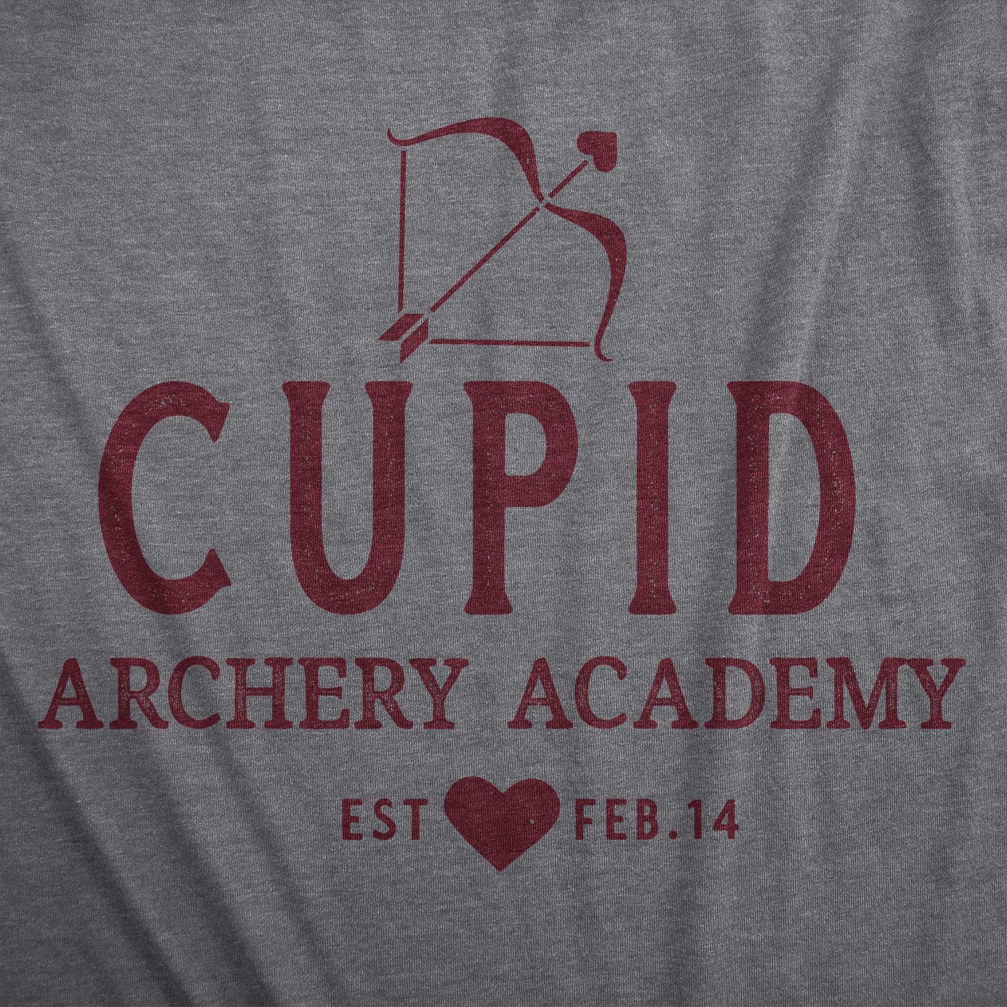 Funny Dark Heather Grey - Archery Cupid Archery Academy Mens T Shirt Nerdy Valentine's Day Tee