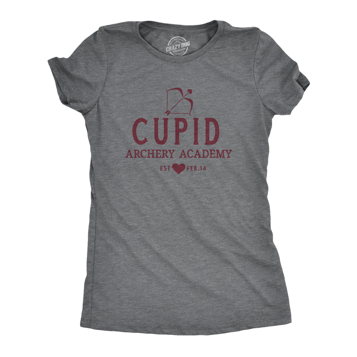 Funny Dark Heather Grey - ARCHERY Cupid Archery Academy Womens T Shirt Nerdy Valentine&#39;s Day Tee