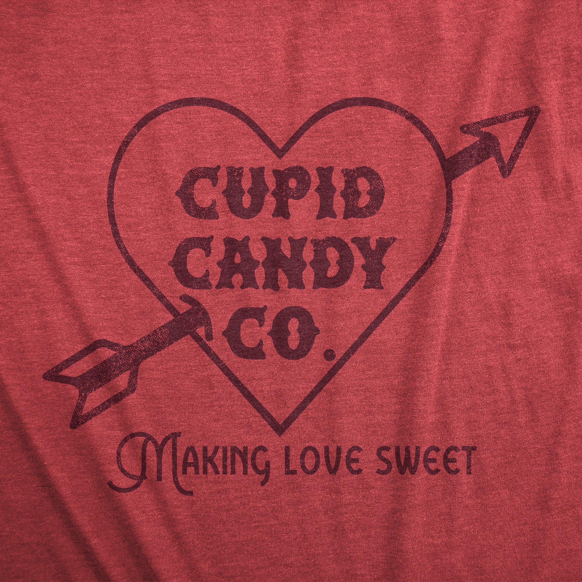 Funny Heather Red - CANDY Cupid Candy Co Mens T Shirt Nerdy Valentine's Day Tee