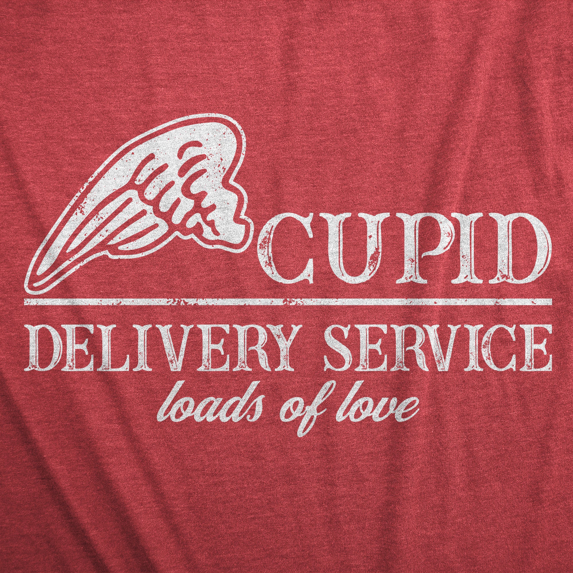 Funny Heather Red - DELIVERY Cupid Delivery Service Womens T Shirt Nerdy Valentine's Day Tee