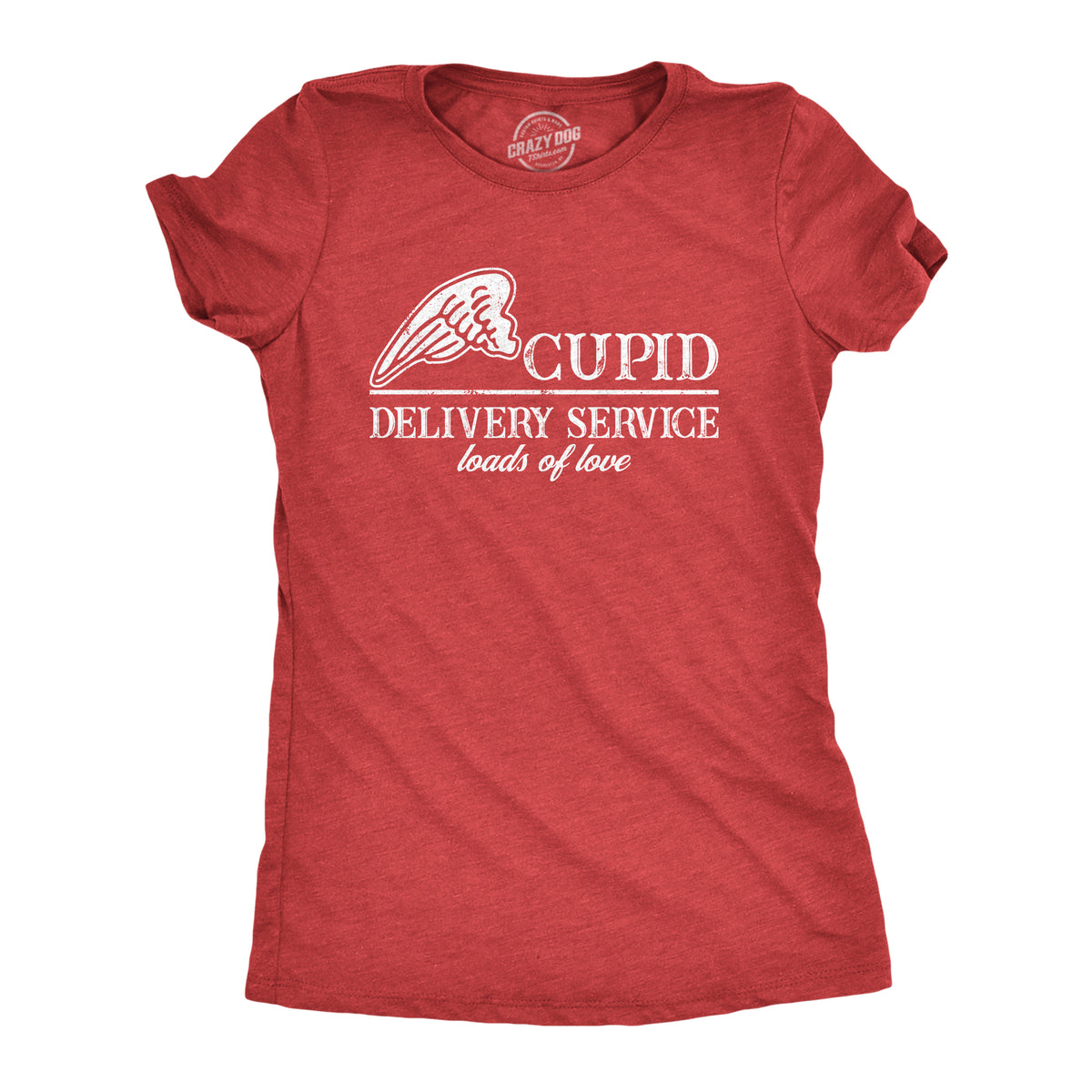 Funny Heather Red - DELIVERY Cupid Delivery Service Womens T Shirt Nerdy Valentine&#39;s Day Tee