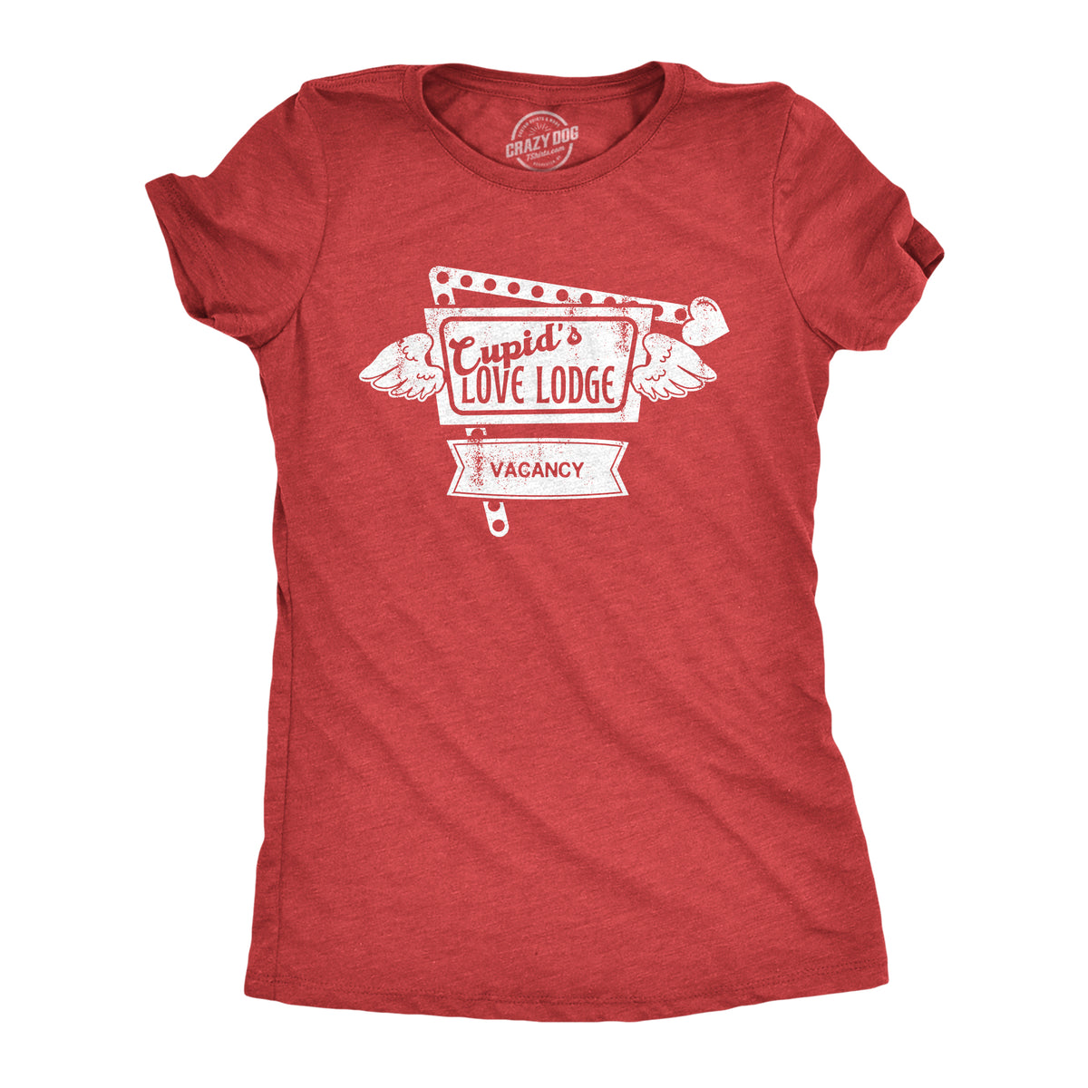 Funny Heather Red - LODGE Cupids Love Lodge Womens T Shirt Nerdy Valentine&#39;s Day Tee
