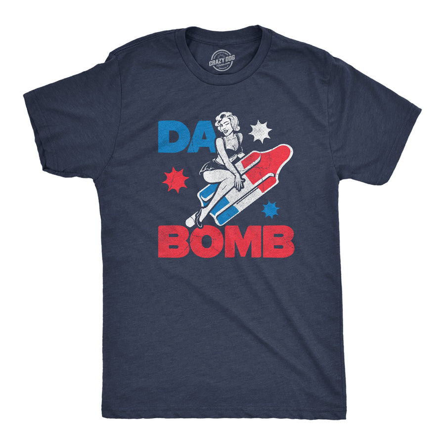 Funny Heather Navy - BOMB Da Bomb Mens T Shirt Nerdy Fourth Of July Tee