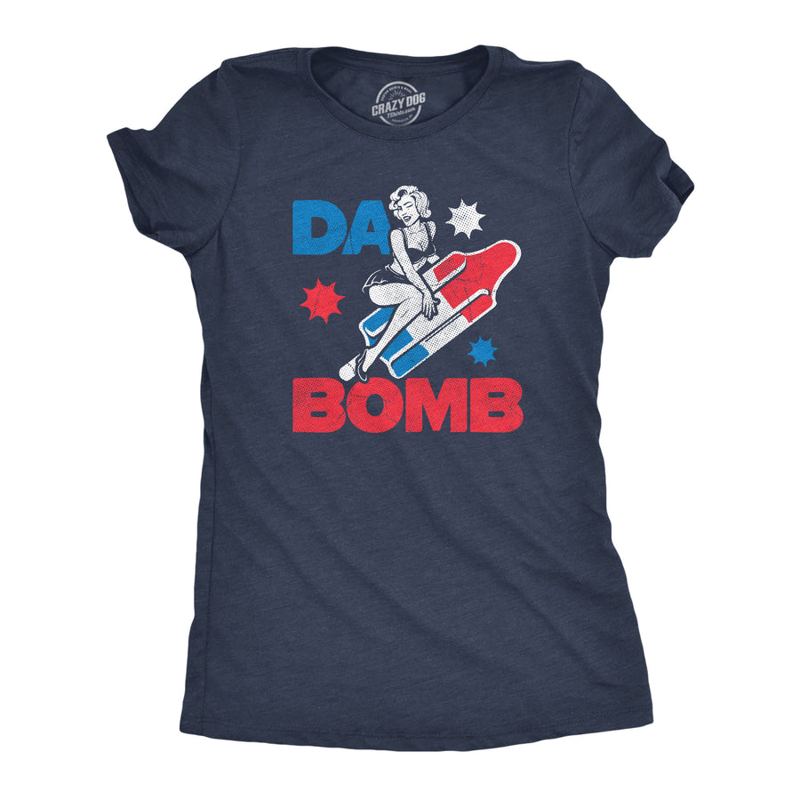 Funny Heather Navy - BOMB Da Bomb Womens T Shirt Nerdy Fourth Of July Tee