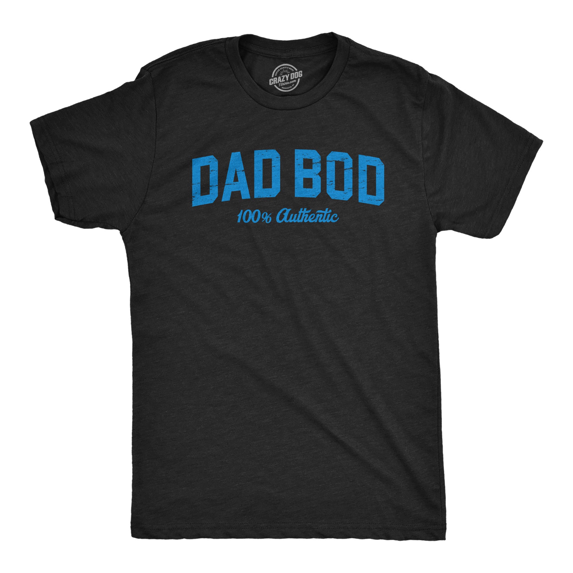 Funny Heather Black - DADBOD Dad Bod 100 Percent Authentic Mens T Shirt Nerdy Father's Day Fitness sarcastic Tee