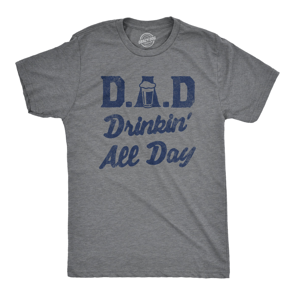 Funny Dark Heather Grey - DAD DAD Drinkin All Day Mens T Shirt Nerdy Father&#39;s Day Drinking Tee