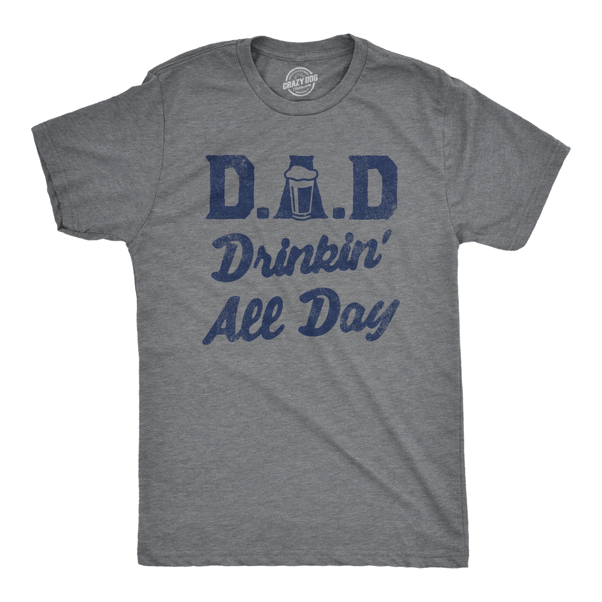 Funny Dark Heather Grey - DAD DAD Drinkin All Day Mens T Shirt Nerdy Father's Day Drinking Tee