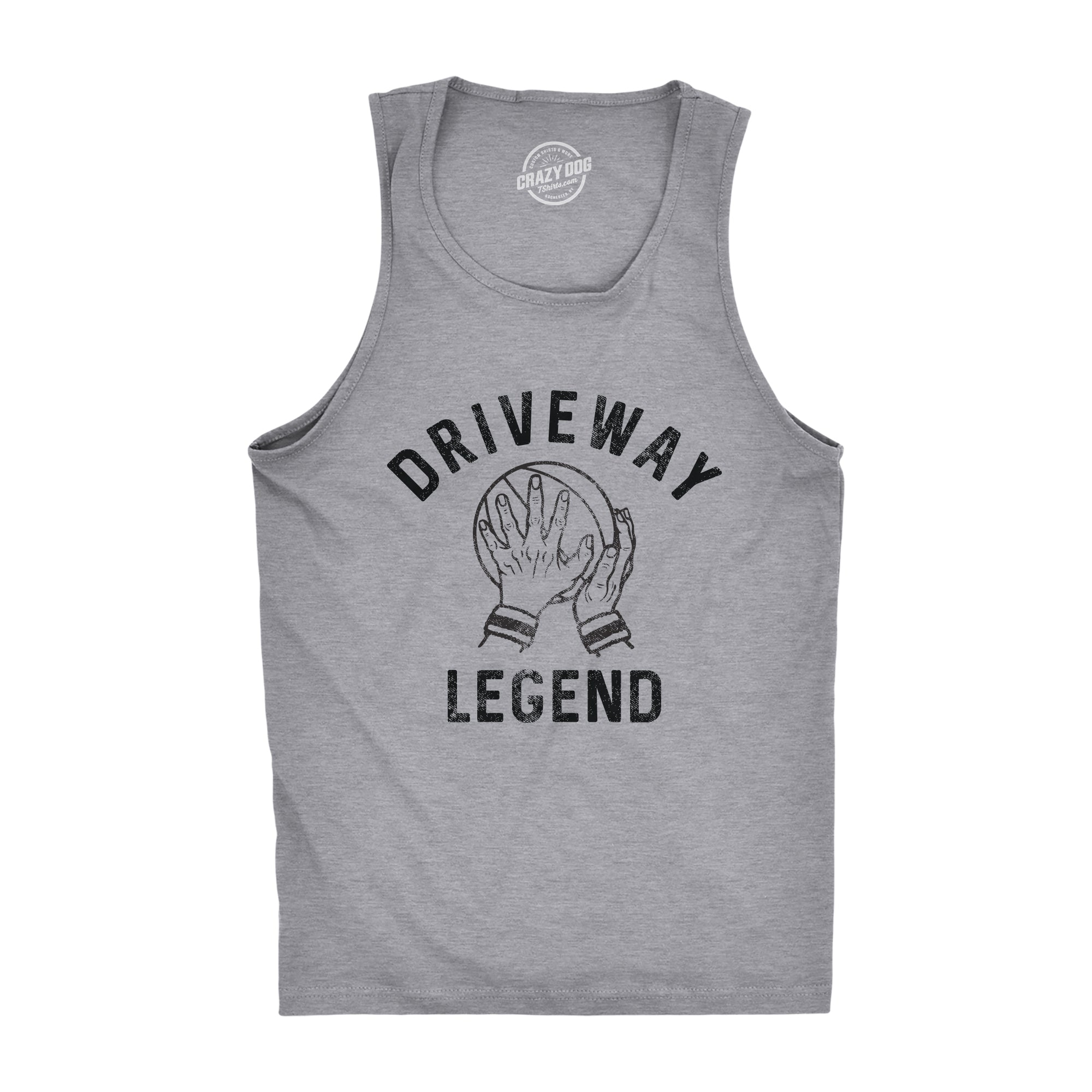 Funny Dark Heather Grey - DRIVEWAY Driveway Legend Mens Tank Top Nerdy Basketball sarcastic Tee