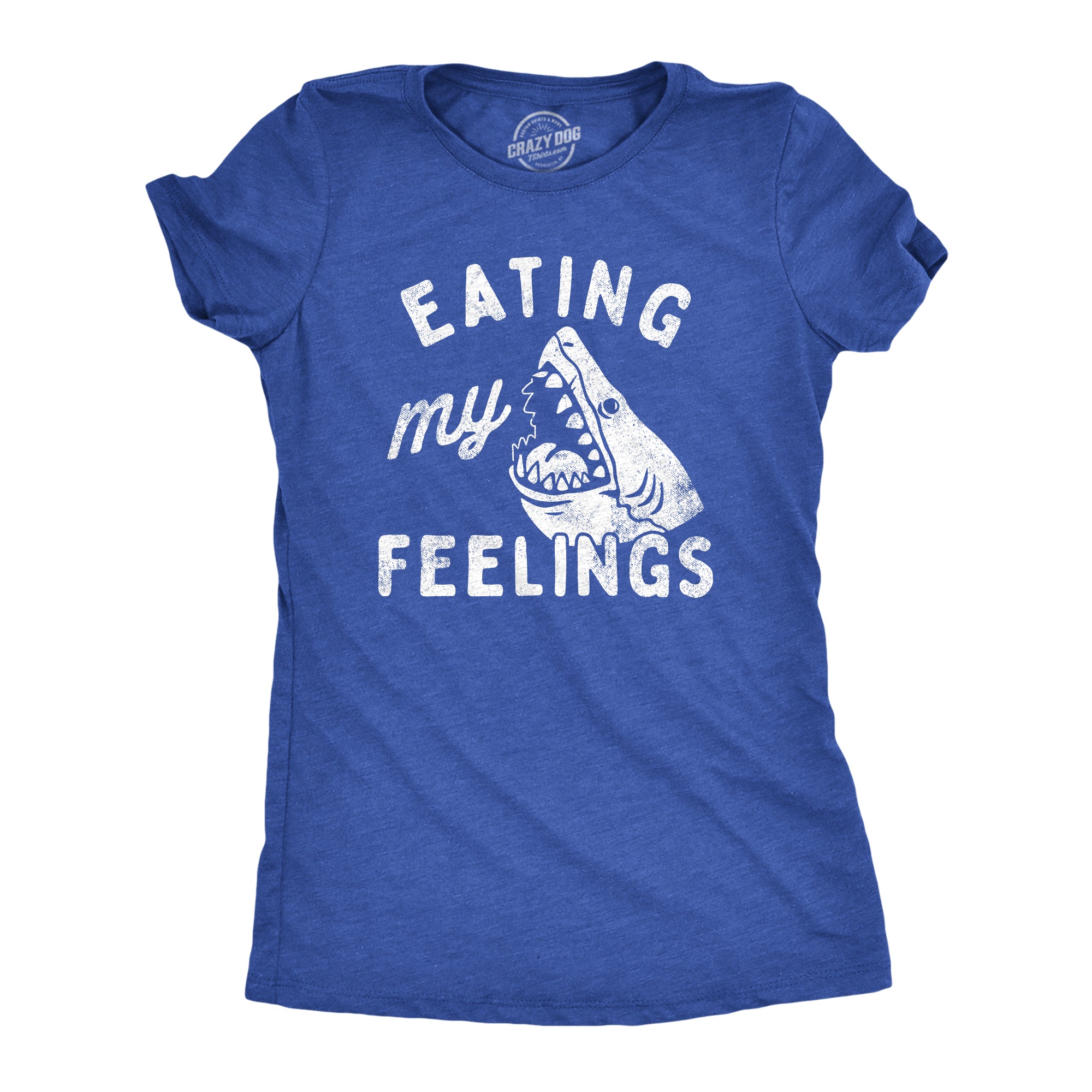 Funny Heather Royal - FEELINGS Eating My Feelings Womens T Shirt Nerdy Shark Week Sarcastic Tee
