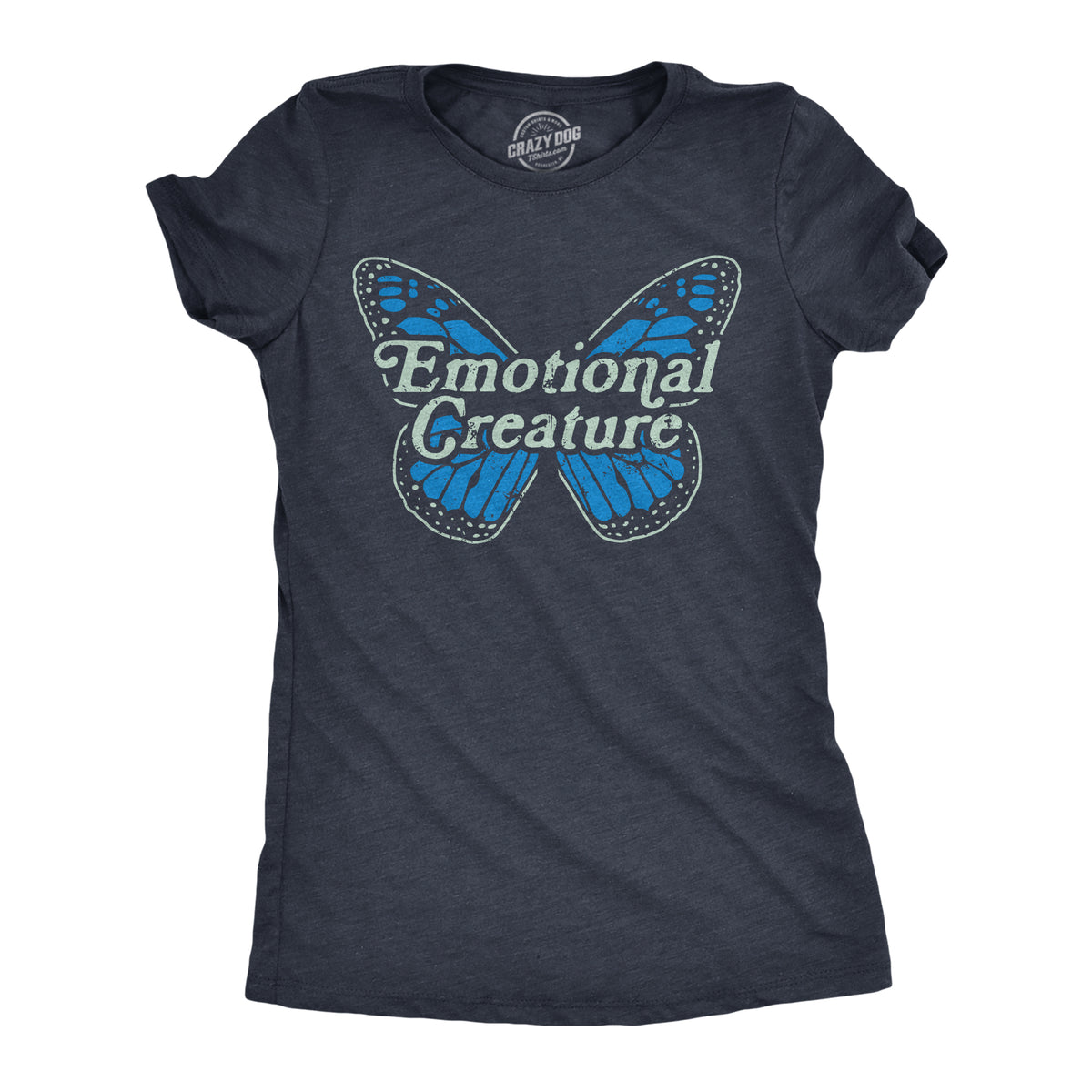 Funny Heather Navy - EMOTIONAL Emotional Creature Womens T Shirt Nerdy animal sarcastic Tee