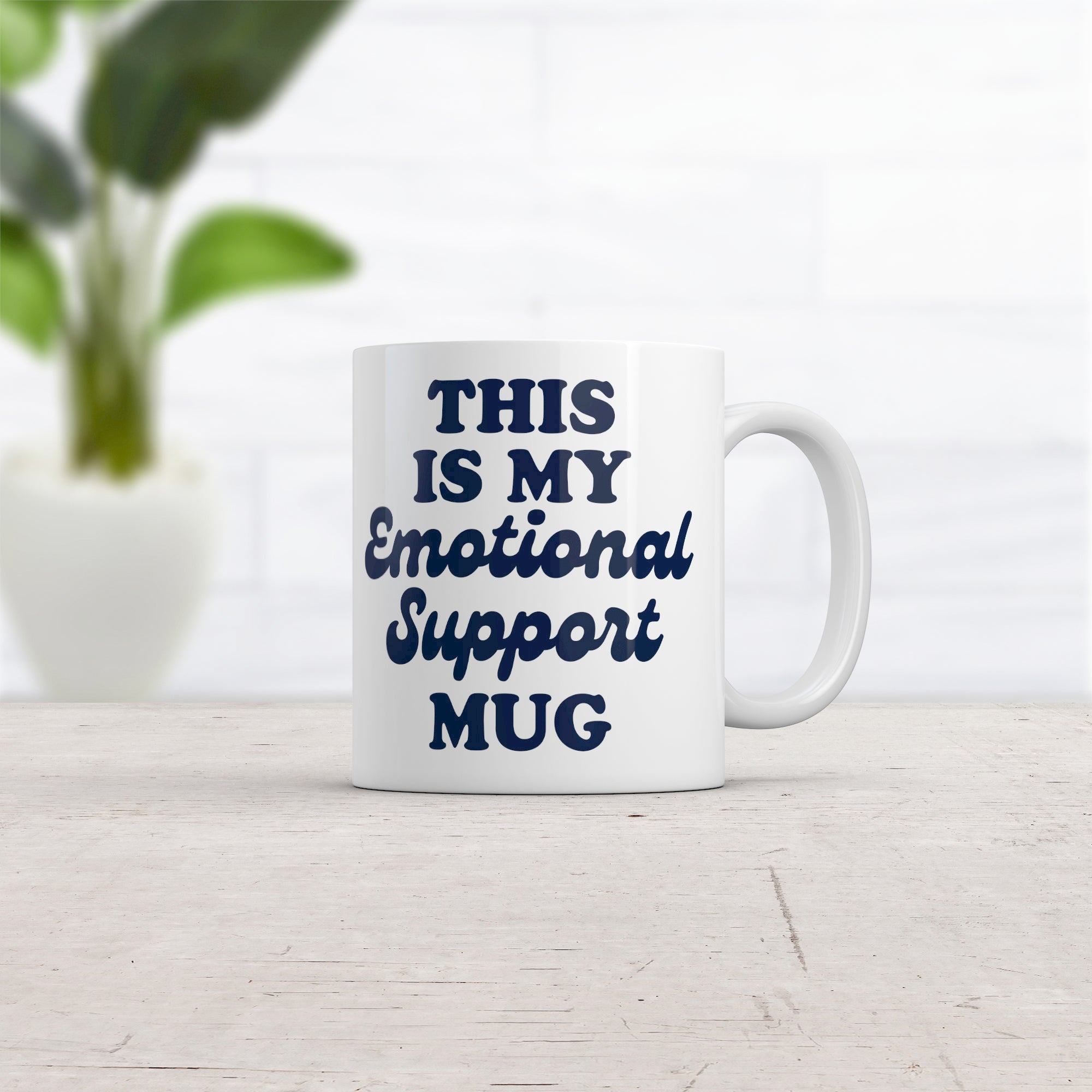 Funny White This Is My Emotional Support Mug Coffee Mug Nerdy Sarcastic Tee