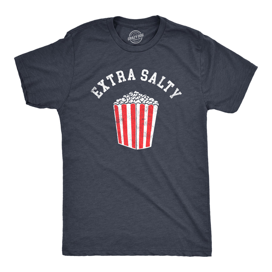 Funny Heather Navy - SALTY Extra Salty Mens T Shirt Nerdy Sarcastic Food Tee